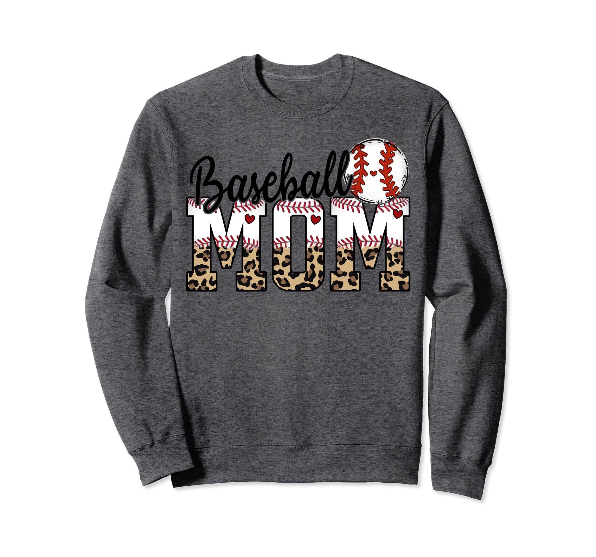 Baseball Mom Leopard Baseball Lover Sweatshirt - Unique Graphic Unisex - T-Shirt, Sweatshirt, Hoodie