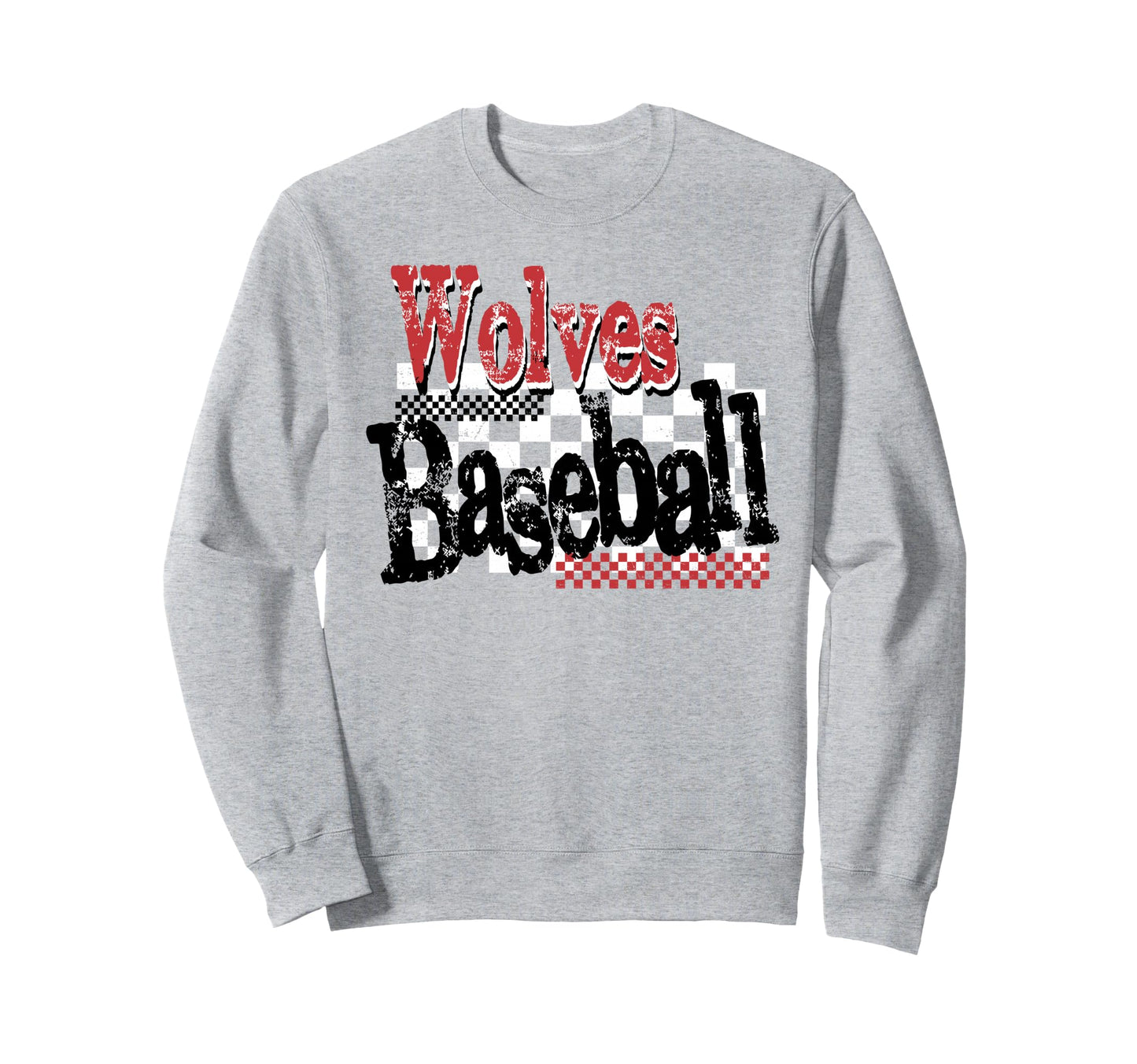 Wolves Checkered Baseball Mom Game Sweatshirt - Minimalist Print Men Women - T-Shirt, Sweatshirt, Hoodie