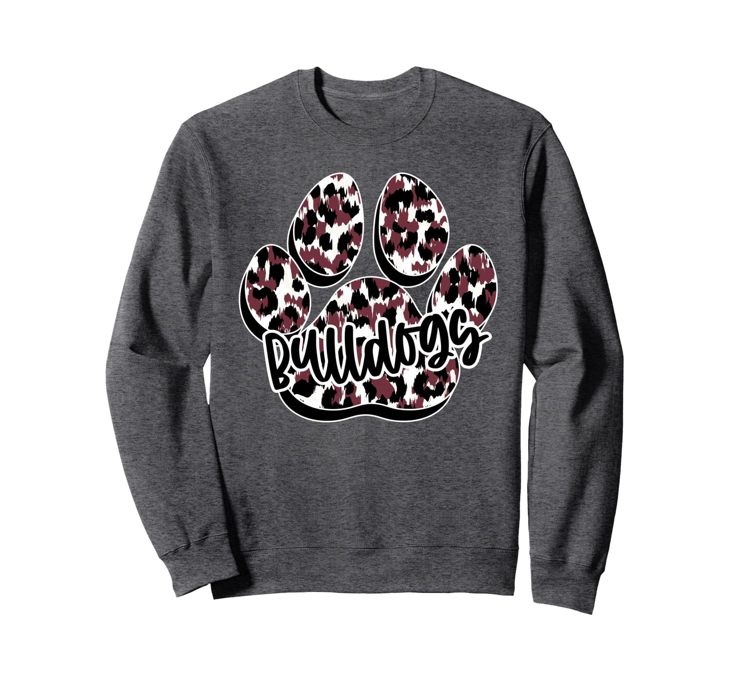 Maroon Bulldogs Leopard Paw Sweatshirt - Custom Art Print Men Women - T-Shirt, Sweatshirt, Hoodie