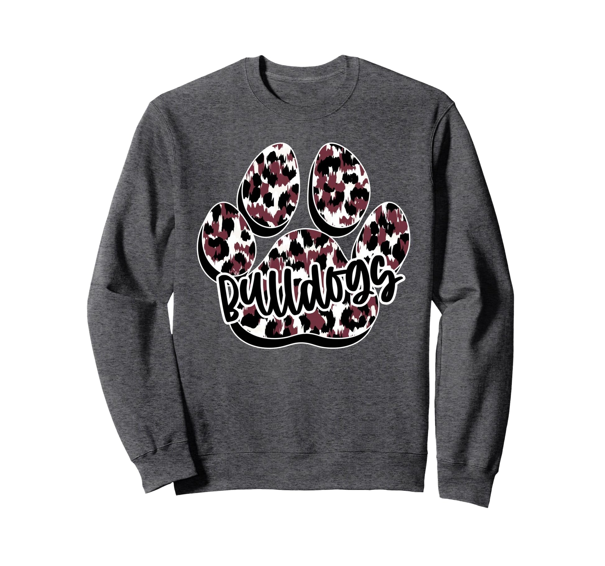 Maroon Bulldogs Leopard Paw Sweatshirt - Custom Art Print Men Women - T-Shirt, Sweatshirt, Hoodie