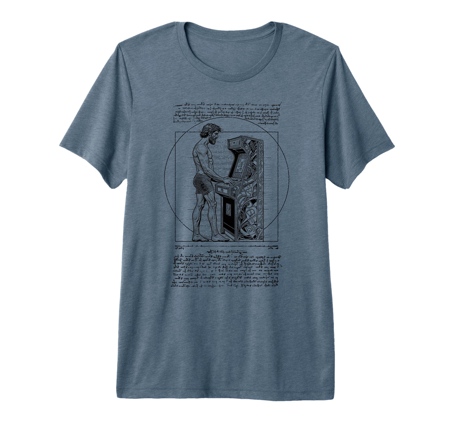 Arcade Gamer Vitruvian Leonardo Da T-Shirt - Minimalist Print for Adults - T-Shirt, Sweatshirt, Hoodie
