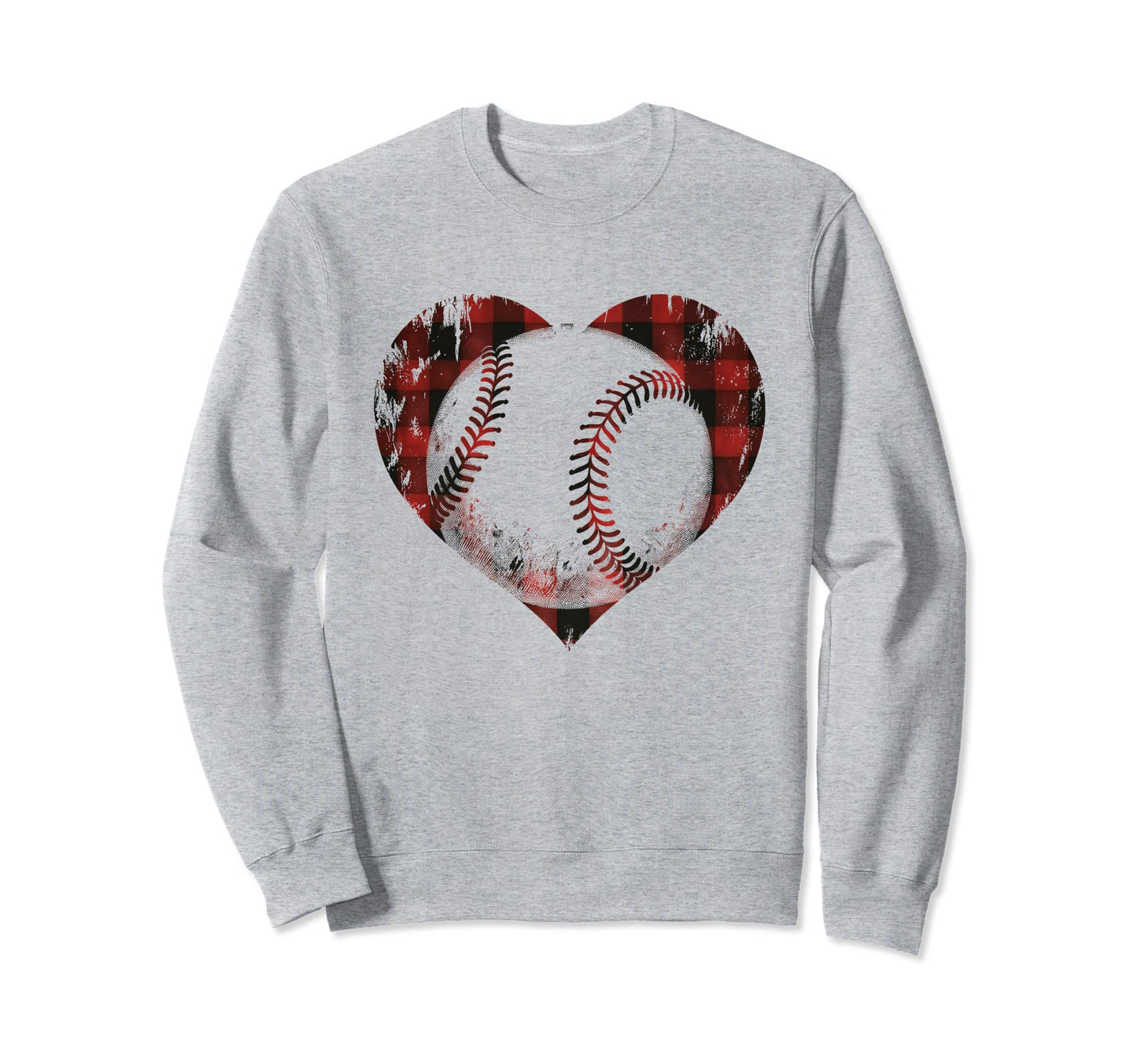 I Love Baseball Buffalo Plaid Gift Sweatshirt - Novelty Apparel for Adults - T-Shirt, Sweatshirt, Hoodie