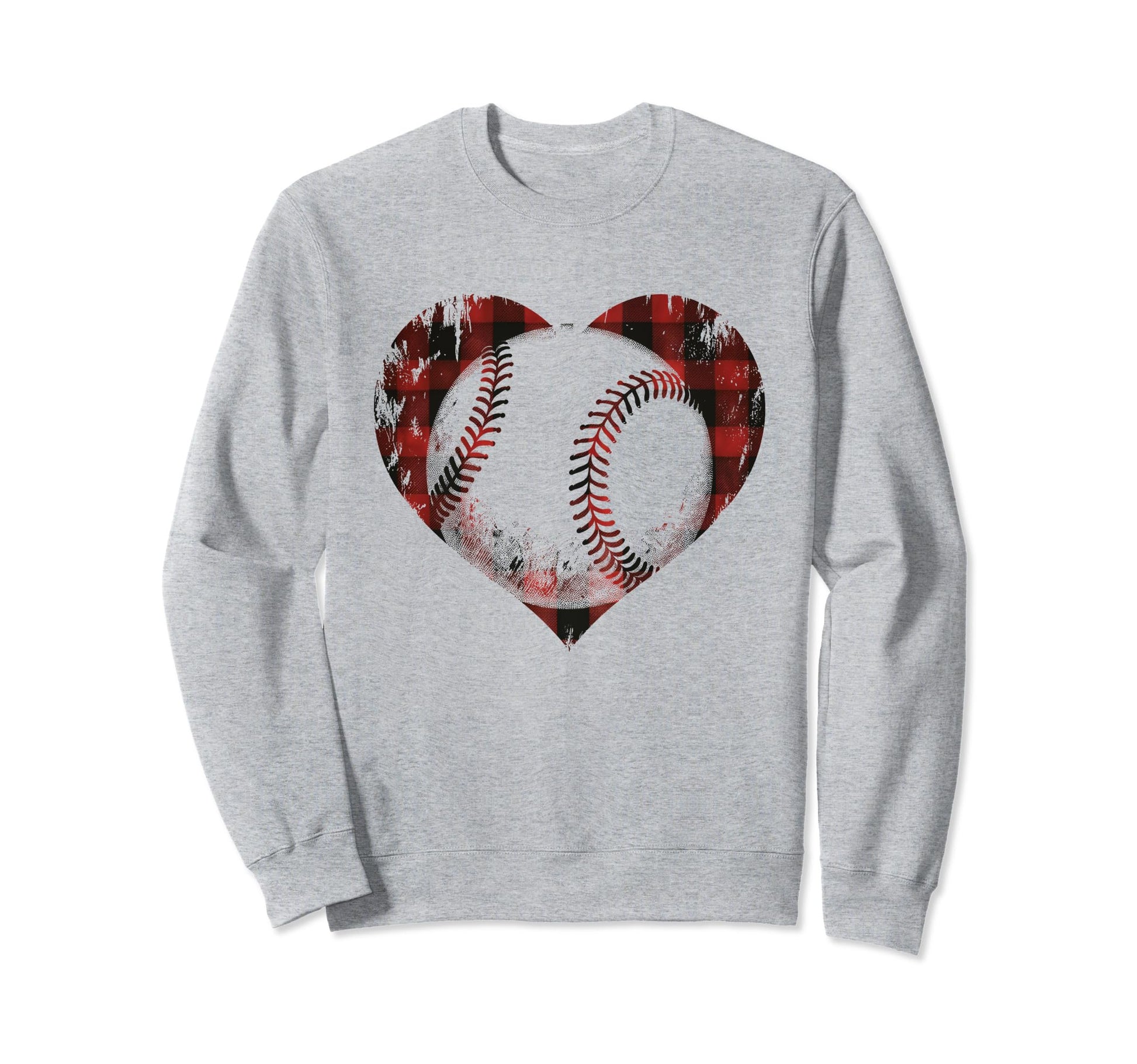 I Love Baseball Buffalo Plaid Gift Sweatshirt - Novelty Apparel for Adults - T-Shirt, Sweatshirt, Hoodie