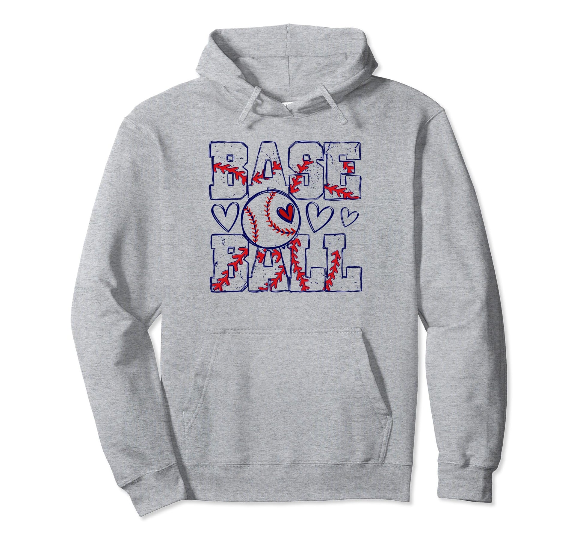 Inspired Baseball Baseball Hearts Hoodie - Graphic Print Men Women - T-Shirt, Sweatshirt, Hoodie