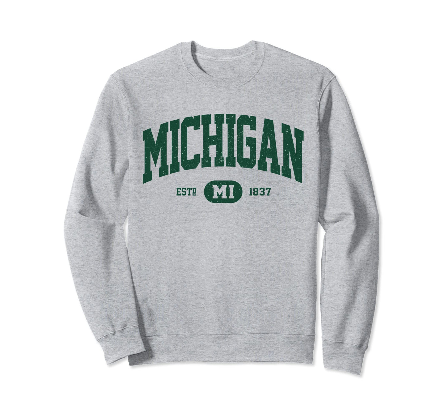 Green Mi Varsity Michigan Sweatshirt - Trendy Graphic for Adults - T-Shirt, Sweatshirt, Hoodie