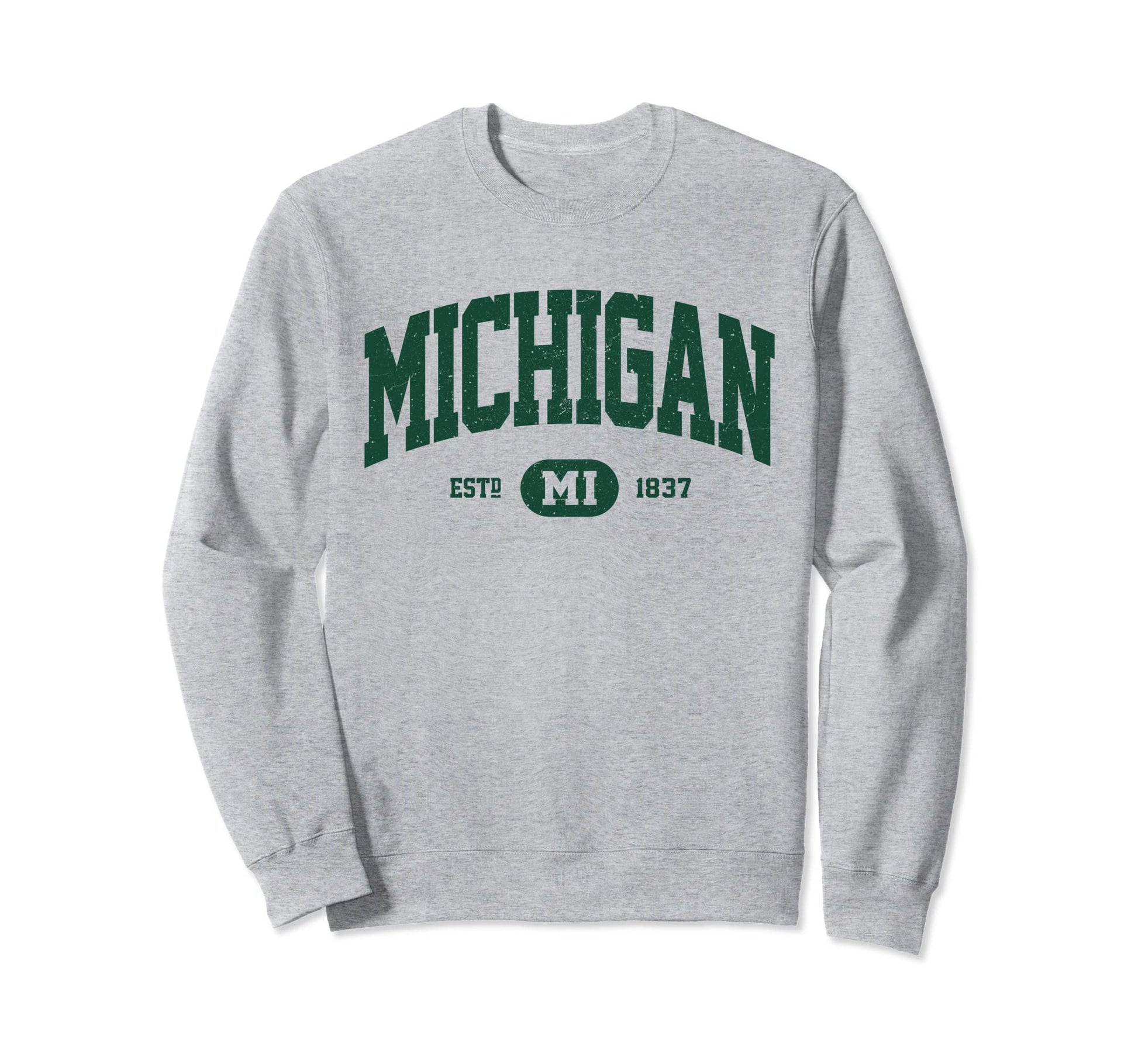 Green Mi Varsity Michigan Sweatshirt - Trendy Graphic for Adults - T-Shirt, Sweatshirt, Hoodie