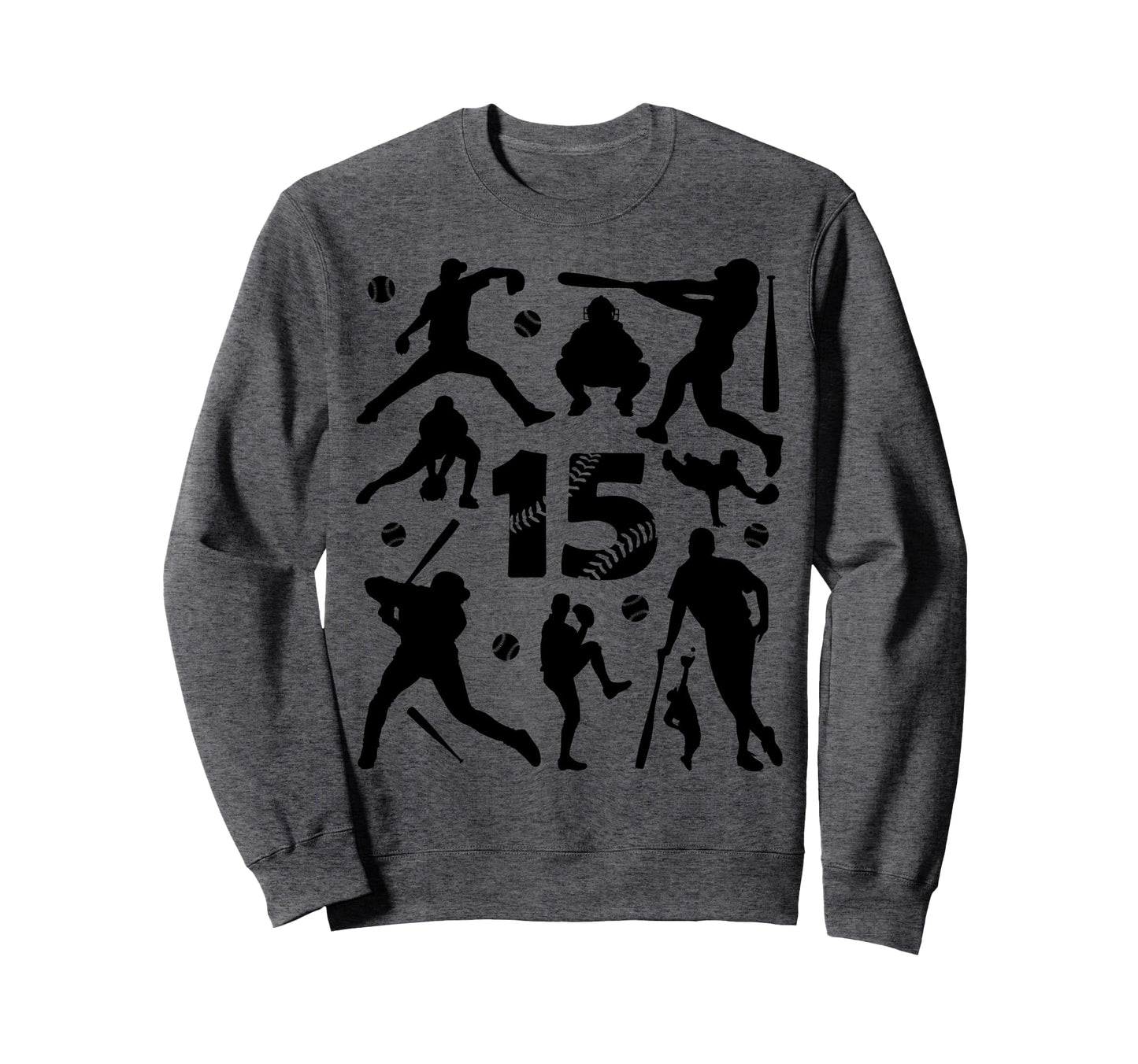 Number 15 Years Baseball 15Th Sweatshirt - Unique Graphic for Adults - T-Shirt, Sweatshirt, Hoodie