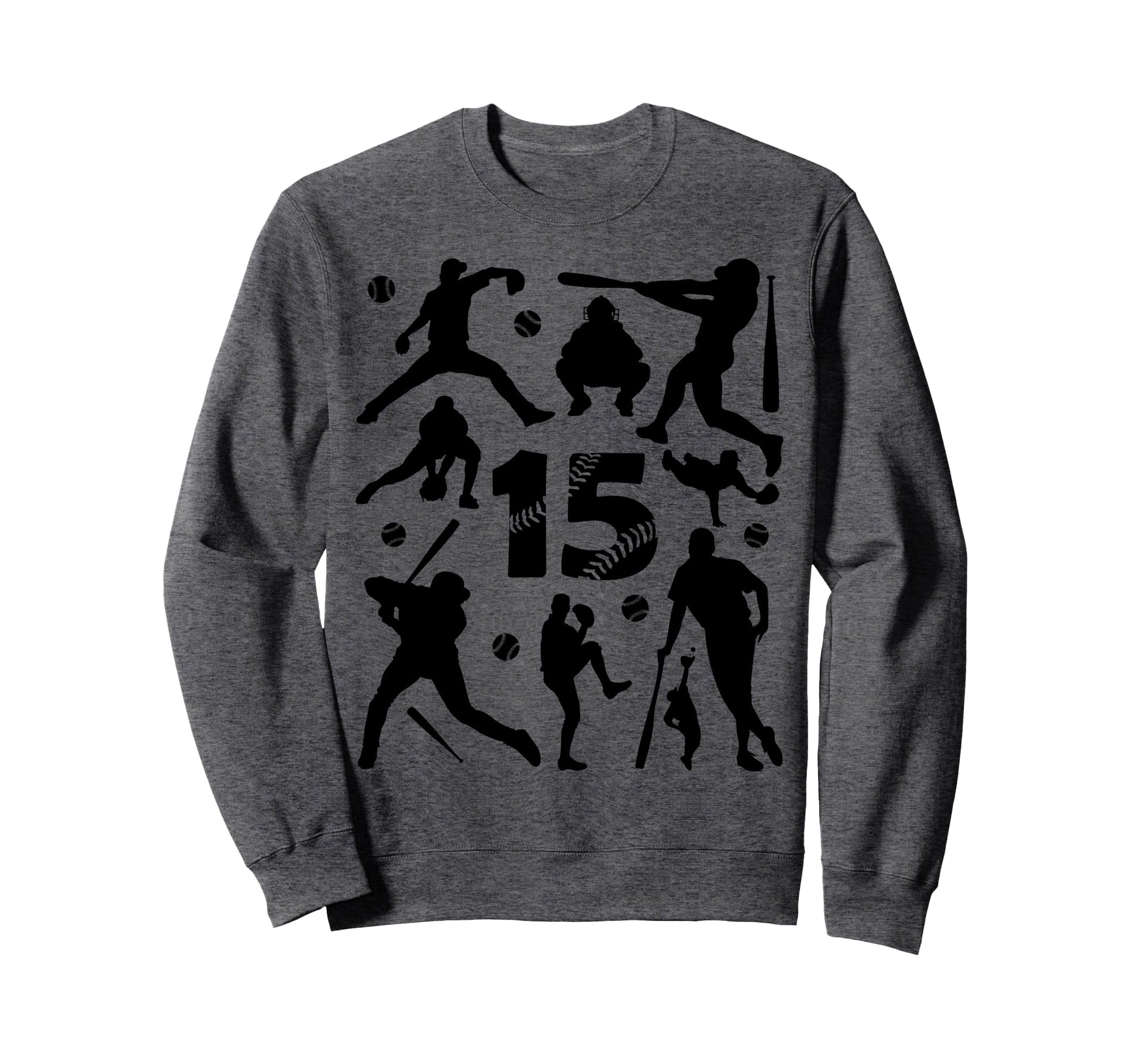 Number 15 Years Baseball 15Th Sweatshirt - Unique Graphic for Adults - T-Shirt, Sweatshirt, Hoodie