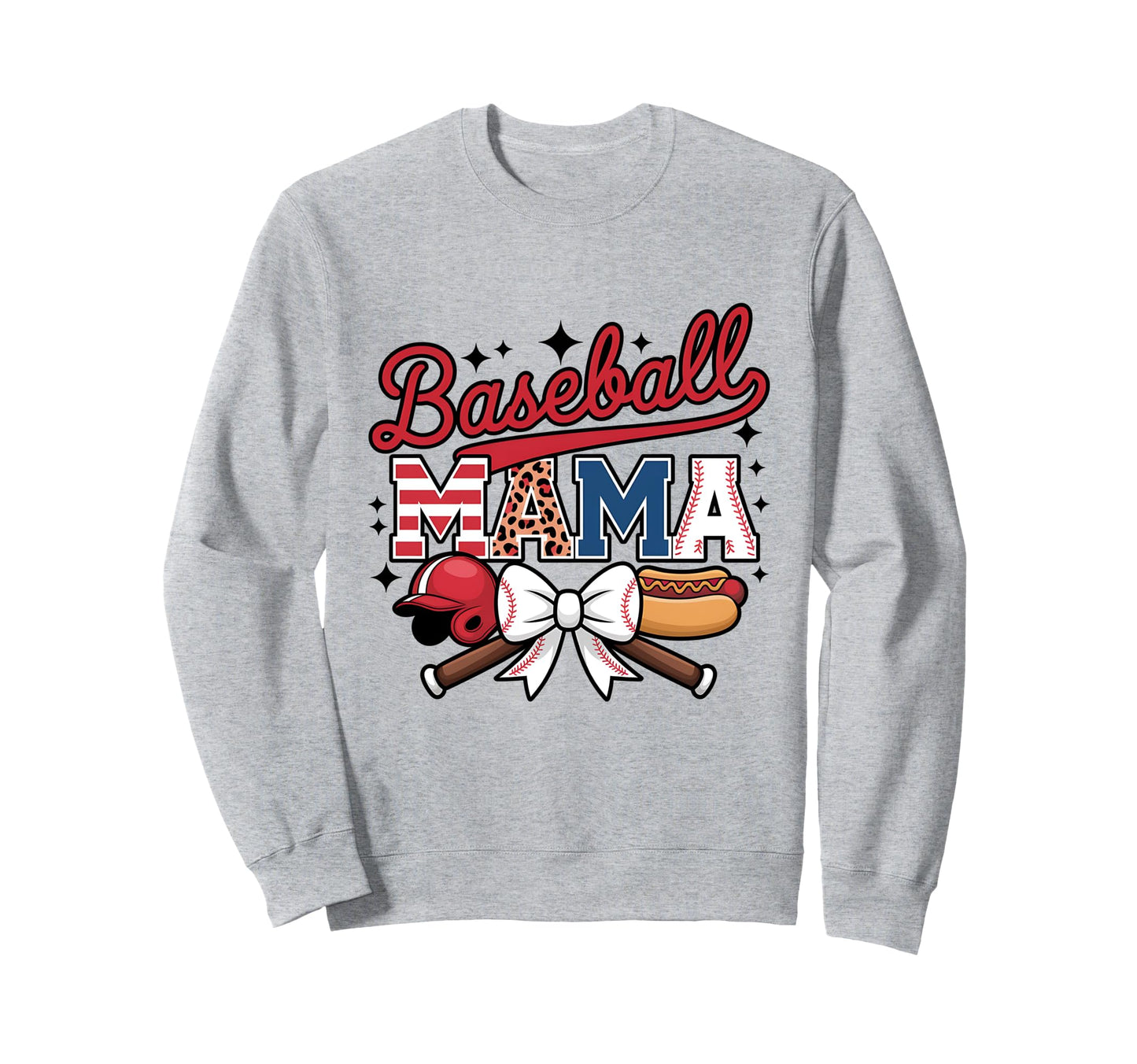 Coquette American Baseball Mom Mama Sweatshirt - Graphic Print Men Women - T-Shirt, Sweatshirt, Hoodie