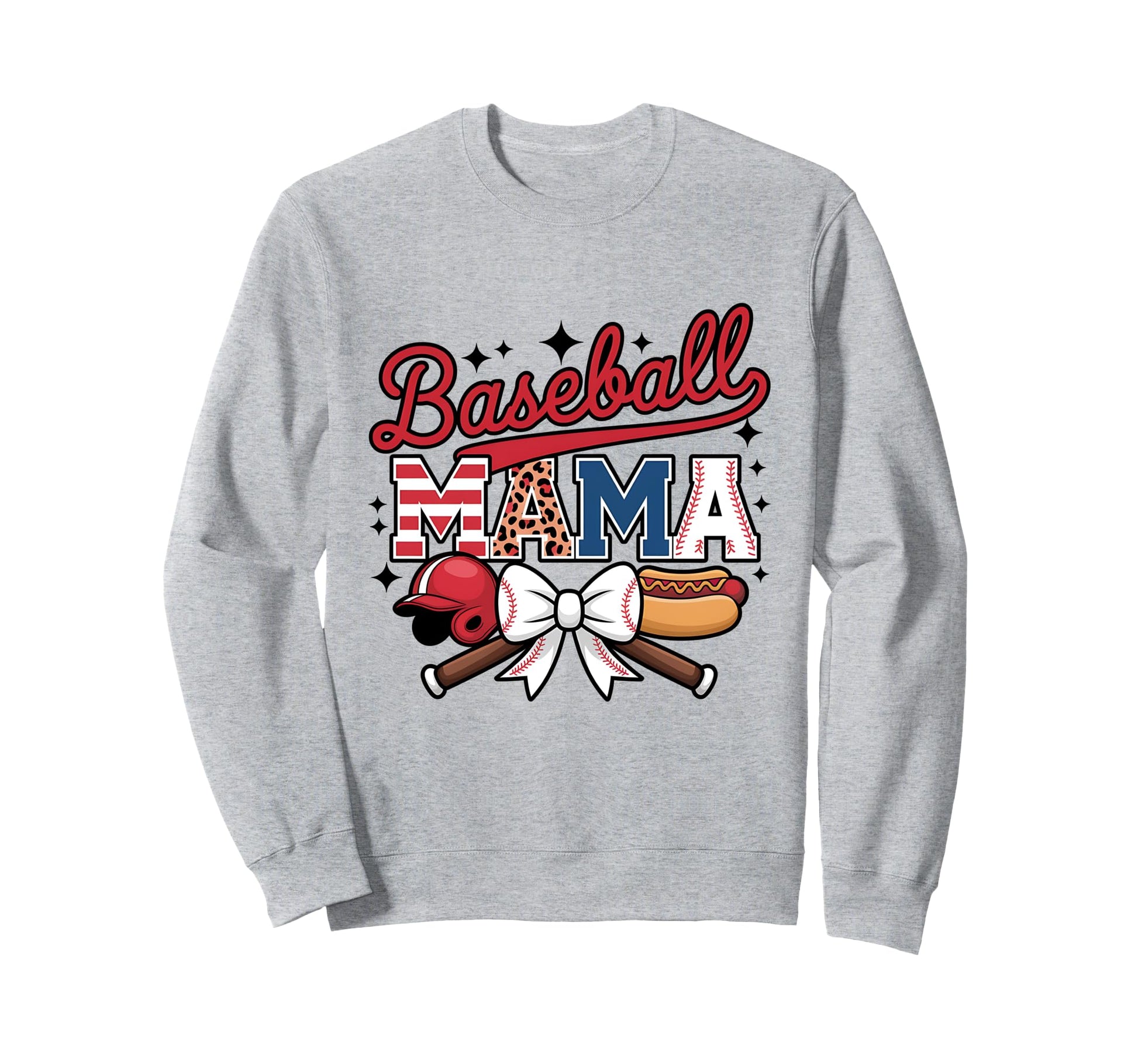 Coquette American Baseball Mom Mama Sweatshirt - Graphic Print Men Women - T-Shirt, Sweatshirt, Hoodie