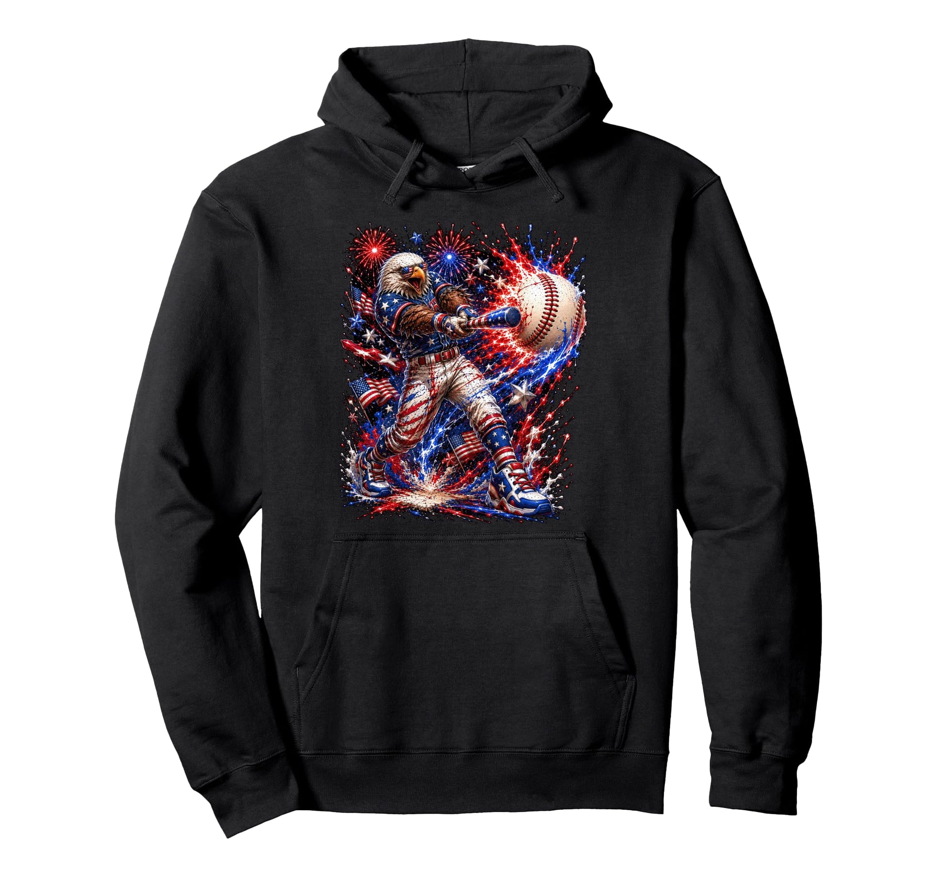 Fourth July American Patriotic Eagle Hoodie - Trendy Graphic Men Women - T-Shirt, Sweatshirt, Hoodie