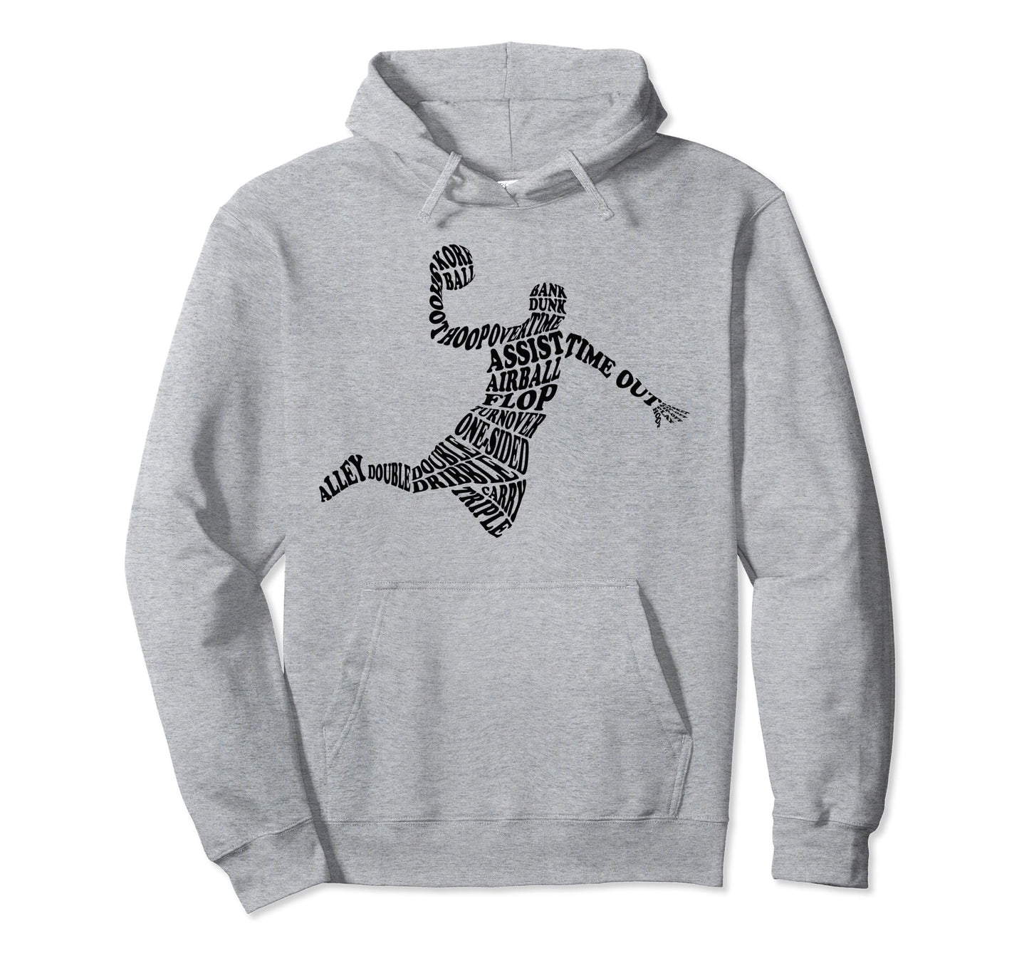 Basketball Player Typography Word Hoodie - Minimalist Print for Adults - T-Shirt, Sweatshirt, Hoodie