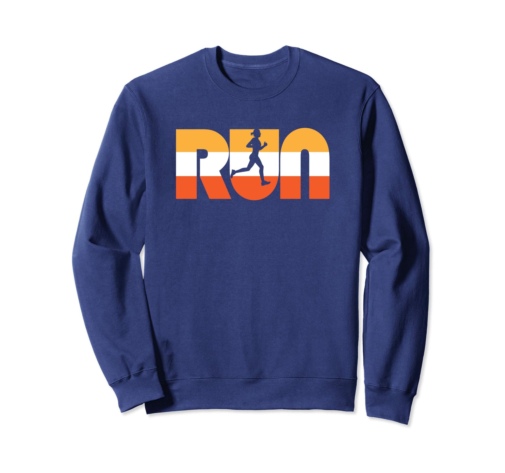 Run Seventies Color Typography Sweatshirt - Casual Everyday Wear Men Women - T-Shirt, Sweatshirt, Hoodie