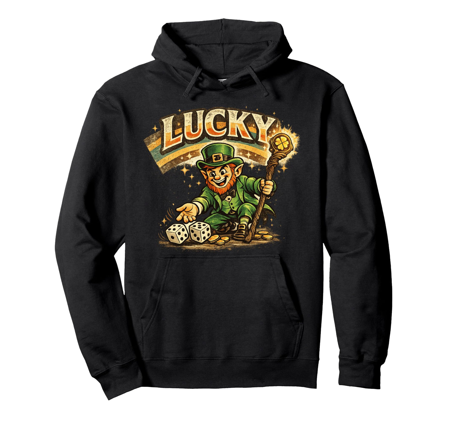 Lucky Leprechaun Good Luck Dice Hoodie - Aesthetic Graphic Men Women - T-Shirt, Sweatshirt, Hoodie