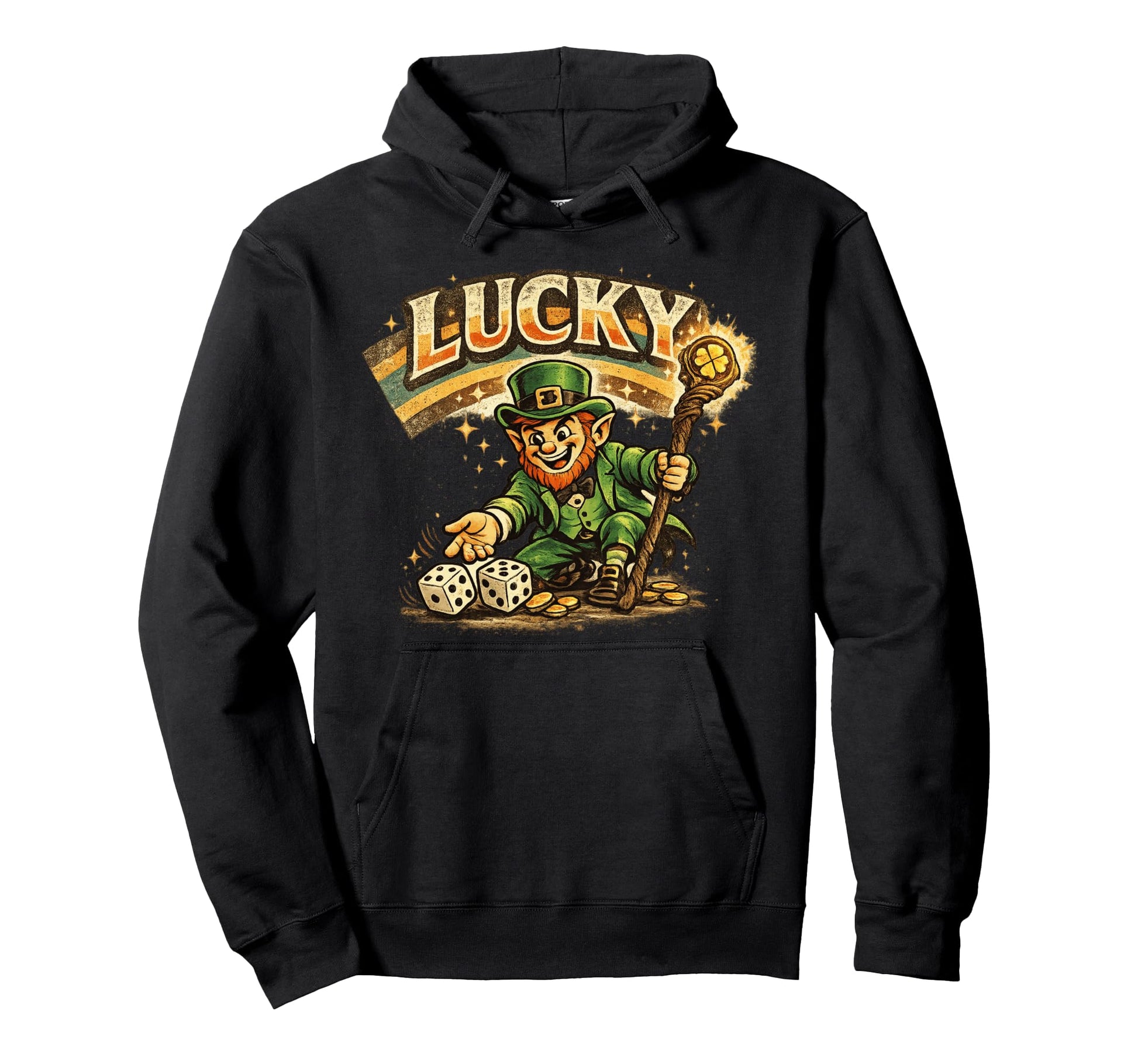 Lucky Leprechaun Good Luck Dice Hoodie - Aesthetic Graphic Men Women - T-Shirt, Sweatshirt, Hoodie