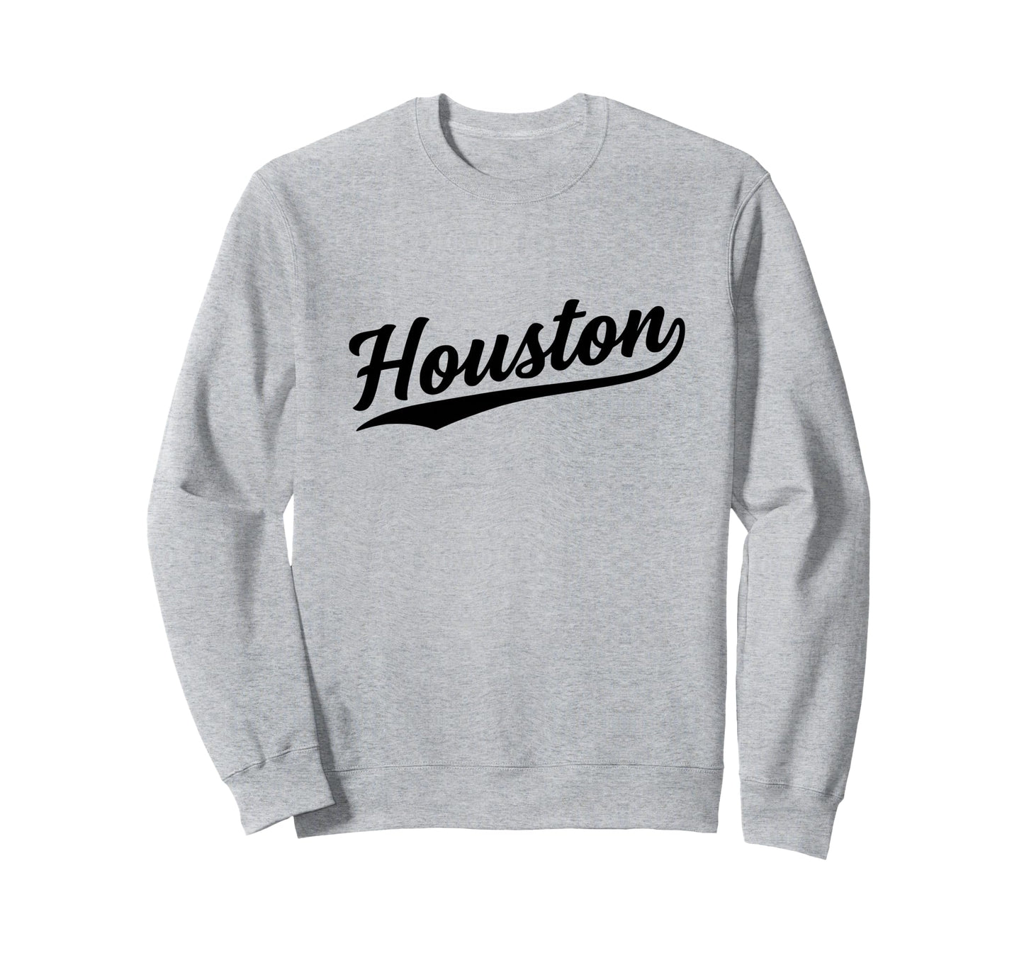 Houston Texas Script 1970S Black Sweatshirt - Fun Novelty Design Men Women - T-Shirt, Sweatshirt, Hoodie