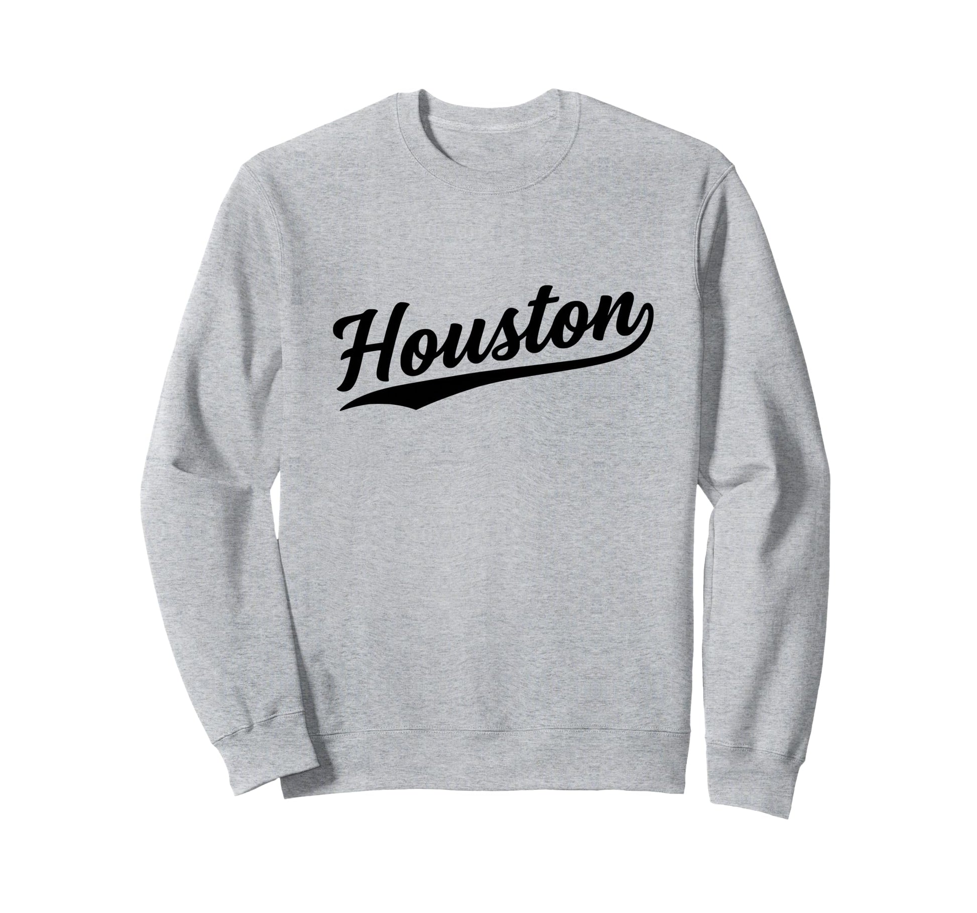 Houston Texas Script 1970S Black Sweatshirt - Fun Novelty Design Men Women - T-Shirt, Sweatshirt, Hoodie