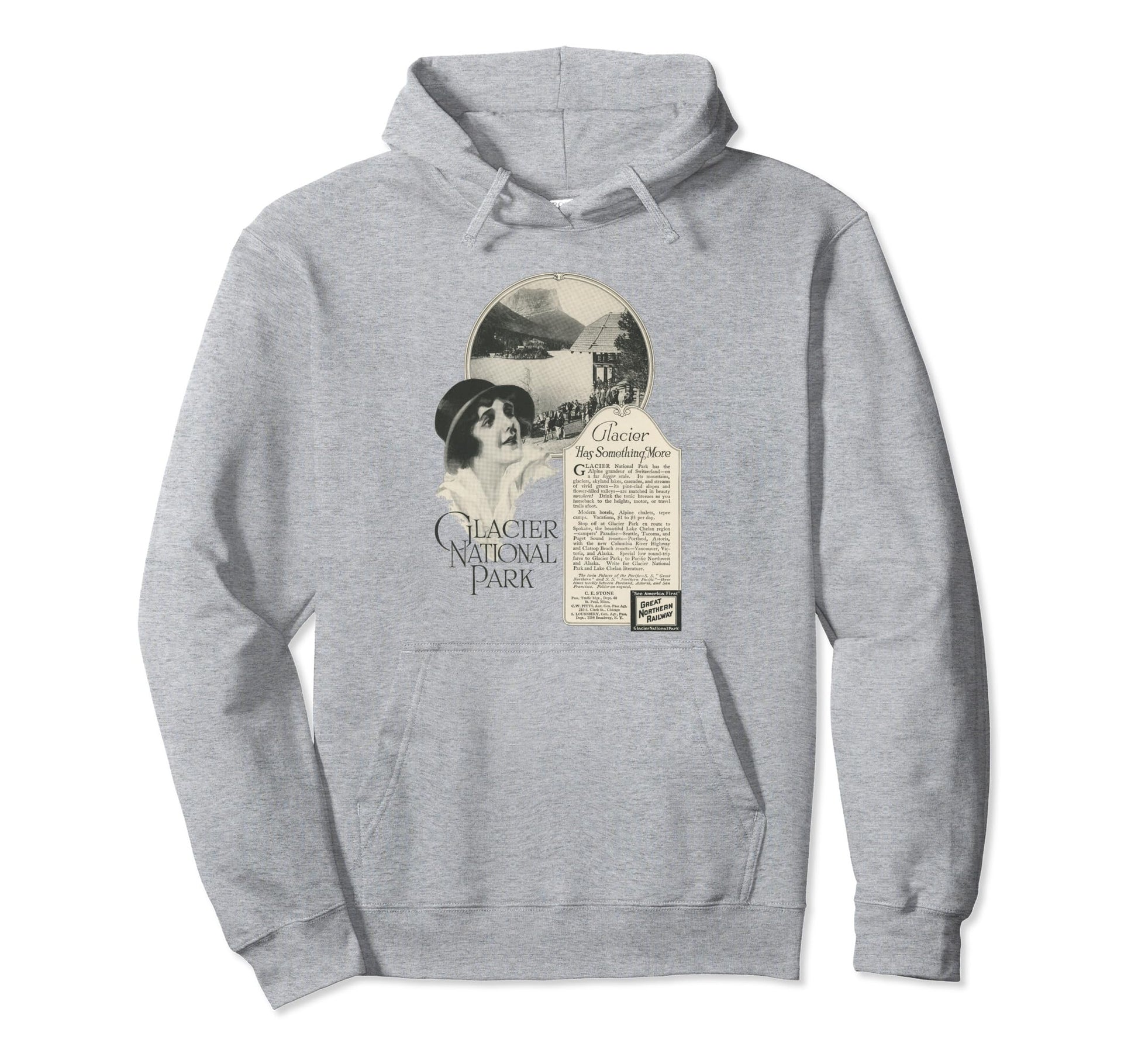 Glacier National Park Montana Hoodie - Fun Novelty Design Men Women - T-Shirt, Sweatshirt, Hoodie
