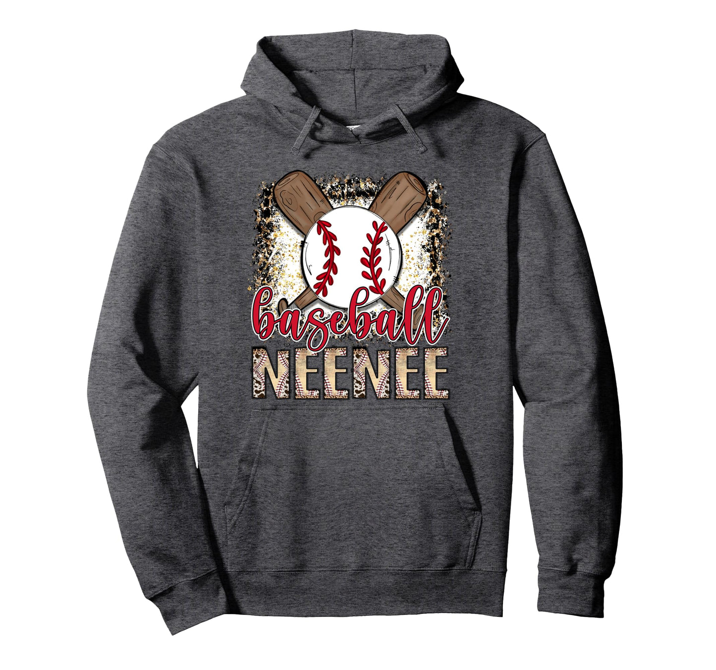 Baseball Neenee Leopard Proud Ball Hoodie - Novelty Apparel for Adults - T-Shirt, Sweatshirt, Hoodie