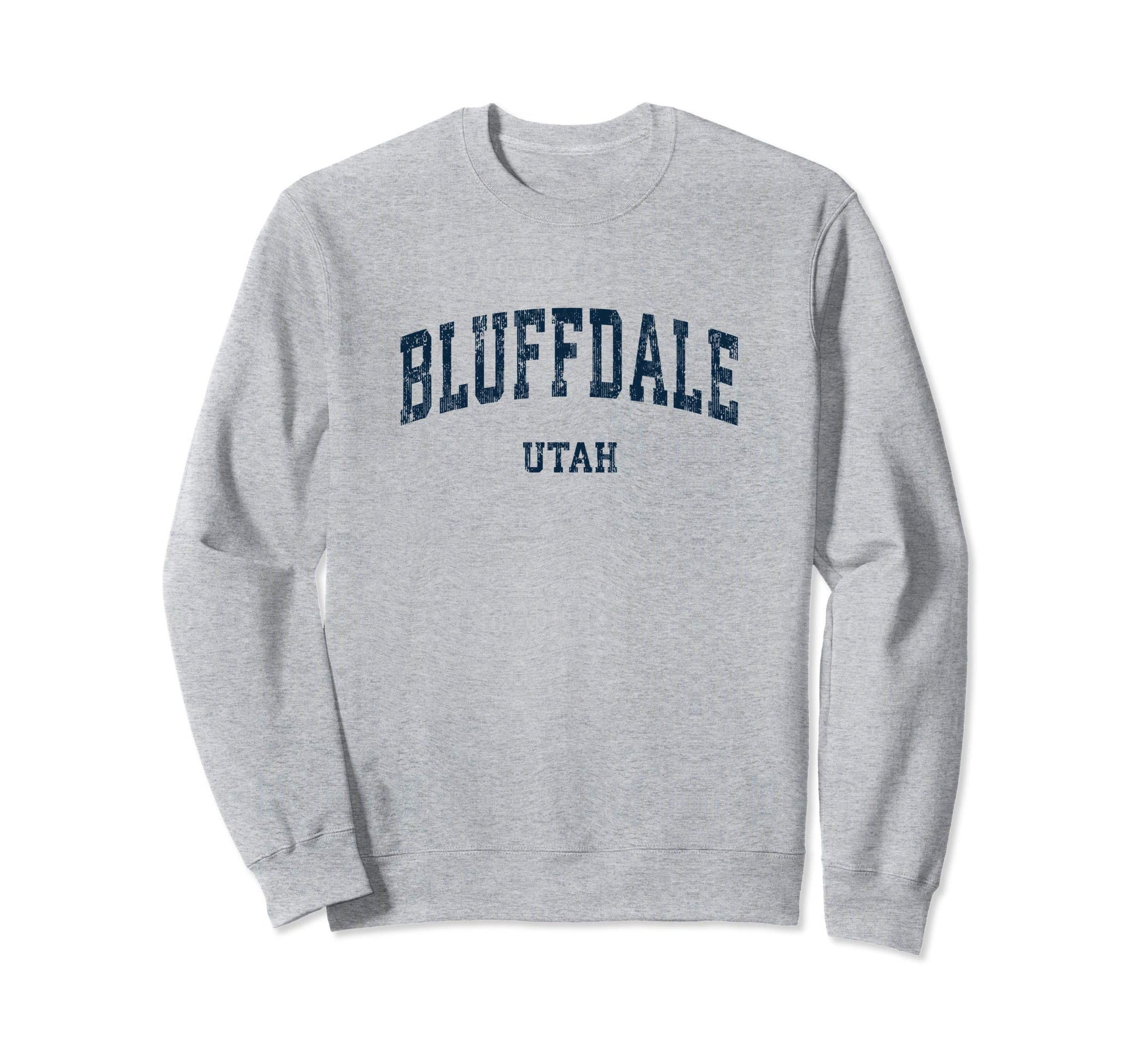 Bluffdale Utah Ut Varsity Sports Navy Sweatshirt - Graphic Print for Adults - T-Shirt, Sweatshirt, Hoodie
