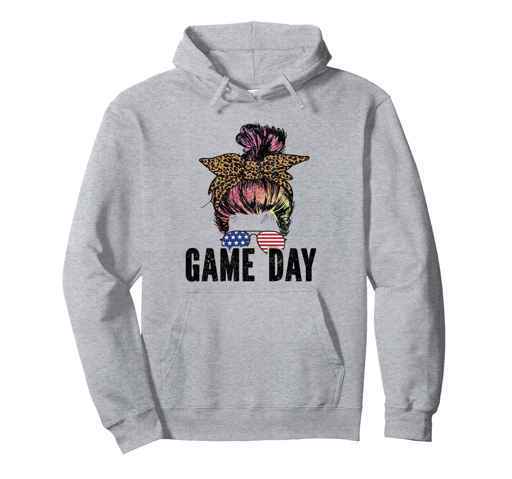 Game Day Leopard Football Lovers Mom Hoodie - Fun Novelty Design Men Women - T-Shirt, Sweatshirt, Hoodie