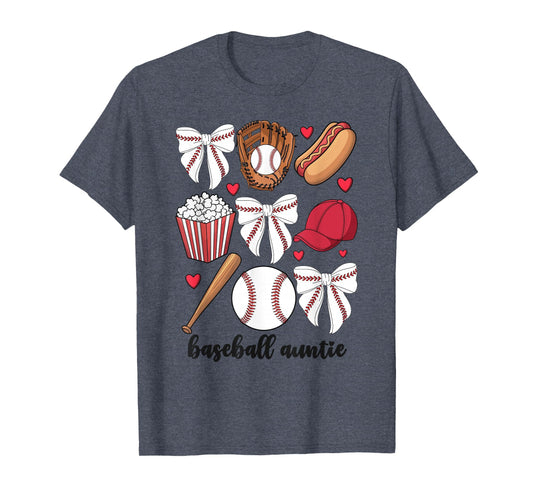 Baseball Auntie Coquette Bow Nephew T-Shirt - Aesthetic Graphic Unisex - T-Shirt, Sweatshirt, Hoodie