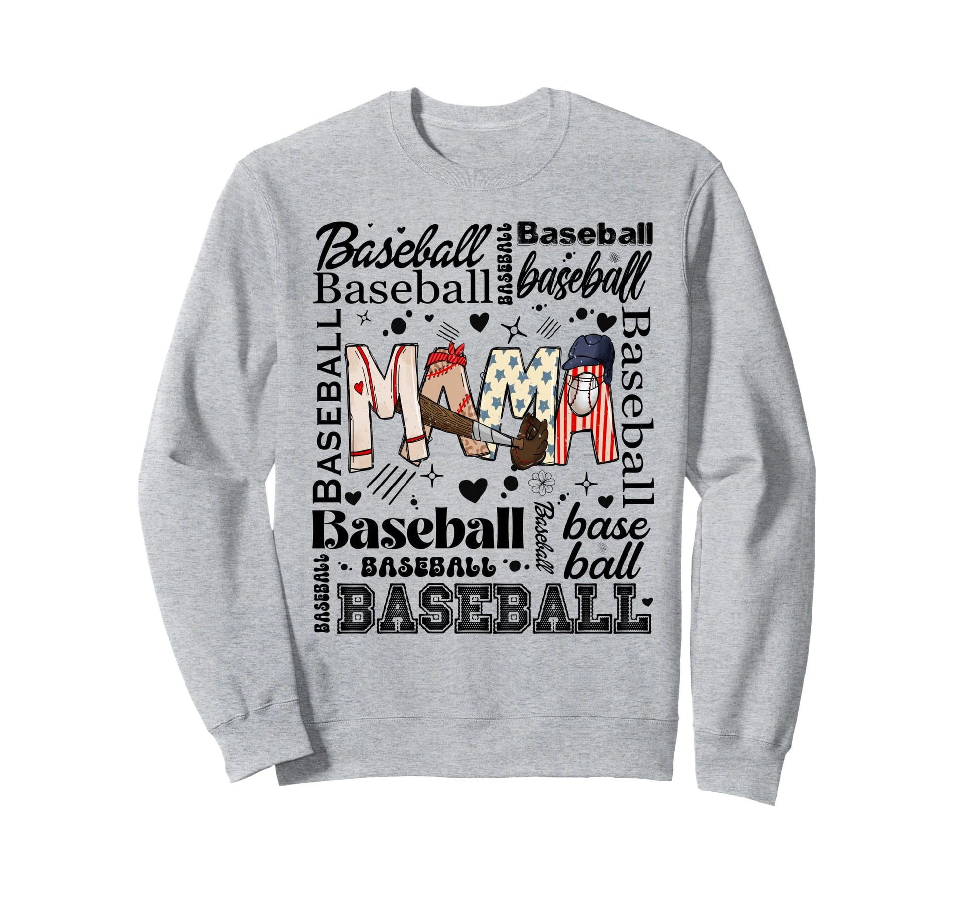 Baseball Softball Mom Mama Mothers Sweatshirt - Streetwear Style Men Women - T-Shirt, Sweatshirt, Hoodie