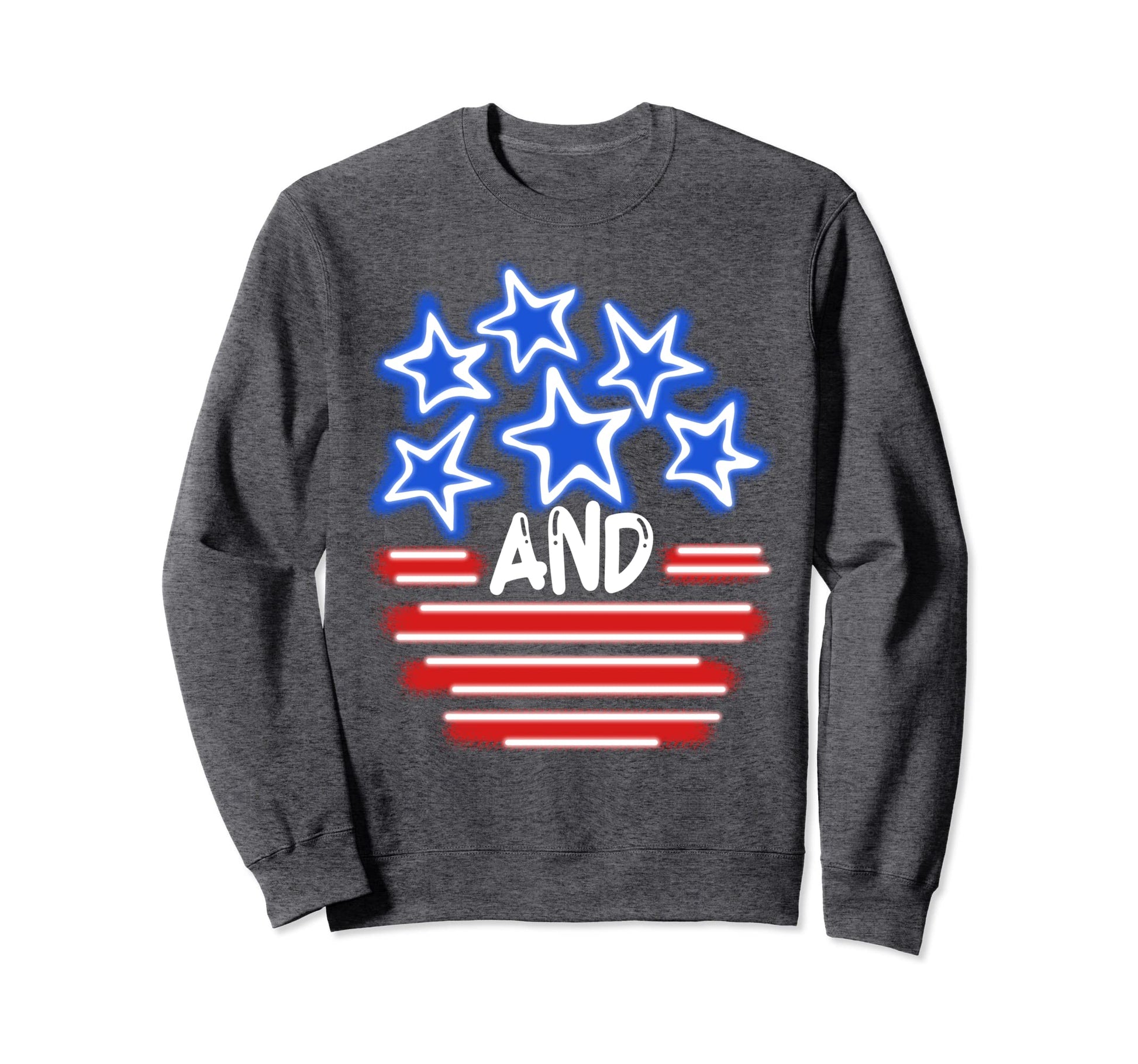 Stars And Stripes American Flag 4Th Sweatshirt - Unique Graphic Unisex - T-Shirt, Sweatshirt, Hoodie