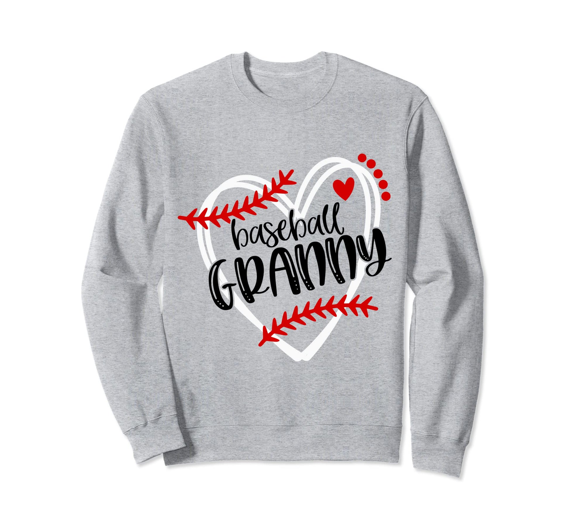 Baseball Granny Distressed Heart Sweatshirt - Fun Novelty Design Unisex - T-Shirt, Sweatshirt, Hoodie