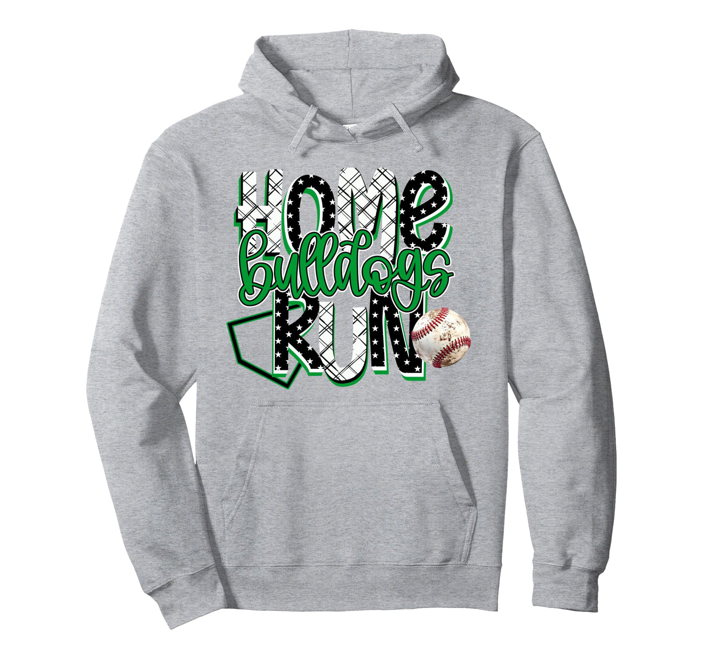 Home Run Bulldogs Baseball Game Day Hoodie - Novelty Apparel Men Women - T-Shirt, Sweatshirt, Hoodie