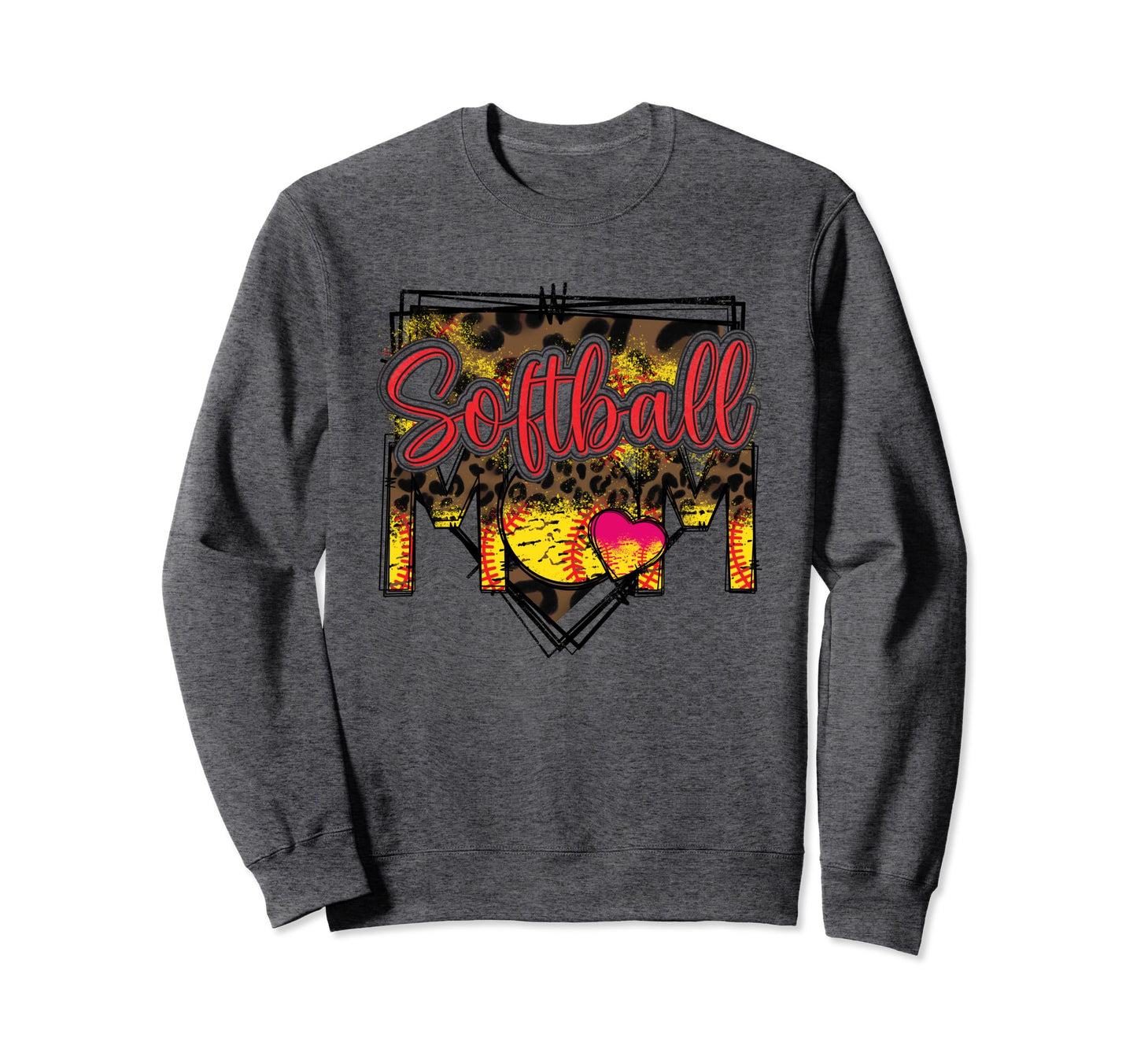 Softball Mom Leopard Funny Softball Sweatshirt - Custom Art Print Unisex - T-Shirt, Sweatshirt, Hoodie