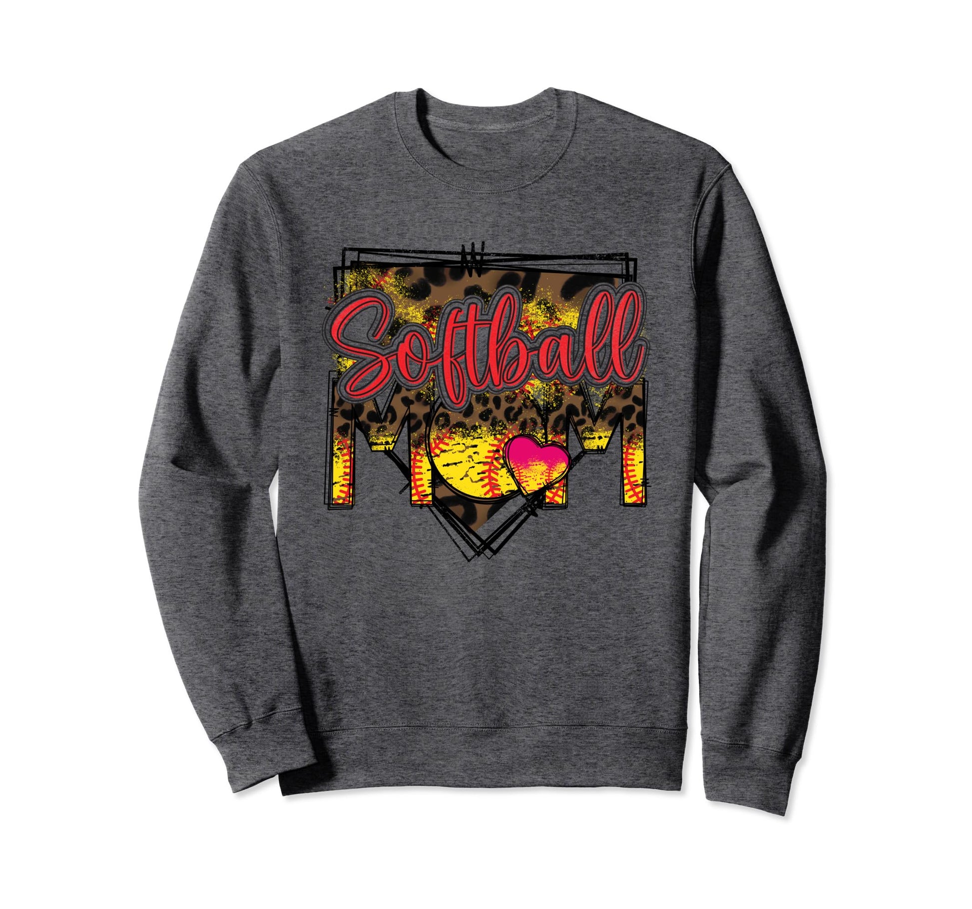 Softball Mom Leopard Funny Softball Sweatshirt - Custom Art Print Unisex - T-Shirt, Sweatshirt, Hoodie
