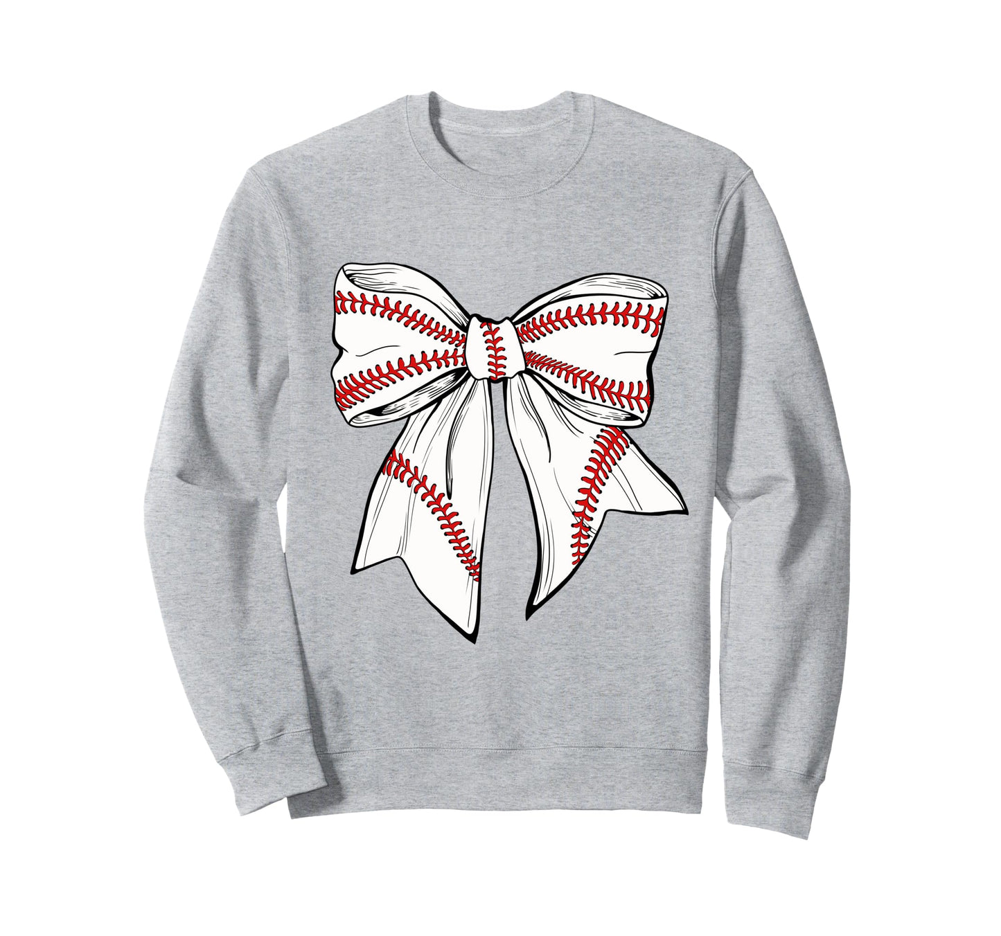 Coquette Baseball Bow Mom Girly Sweatshirt - Minimalist Print for Adults - T-Shirt, Sweatshirt, Hoodie