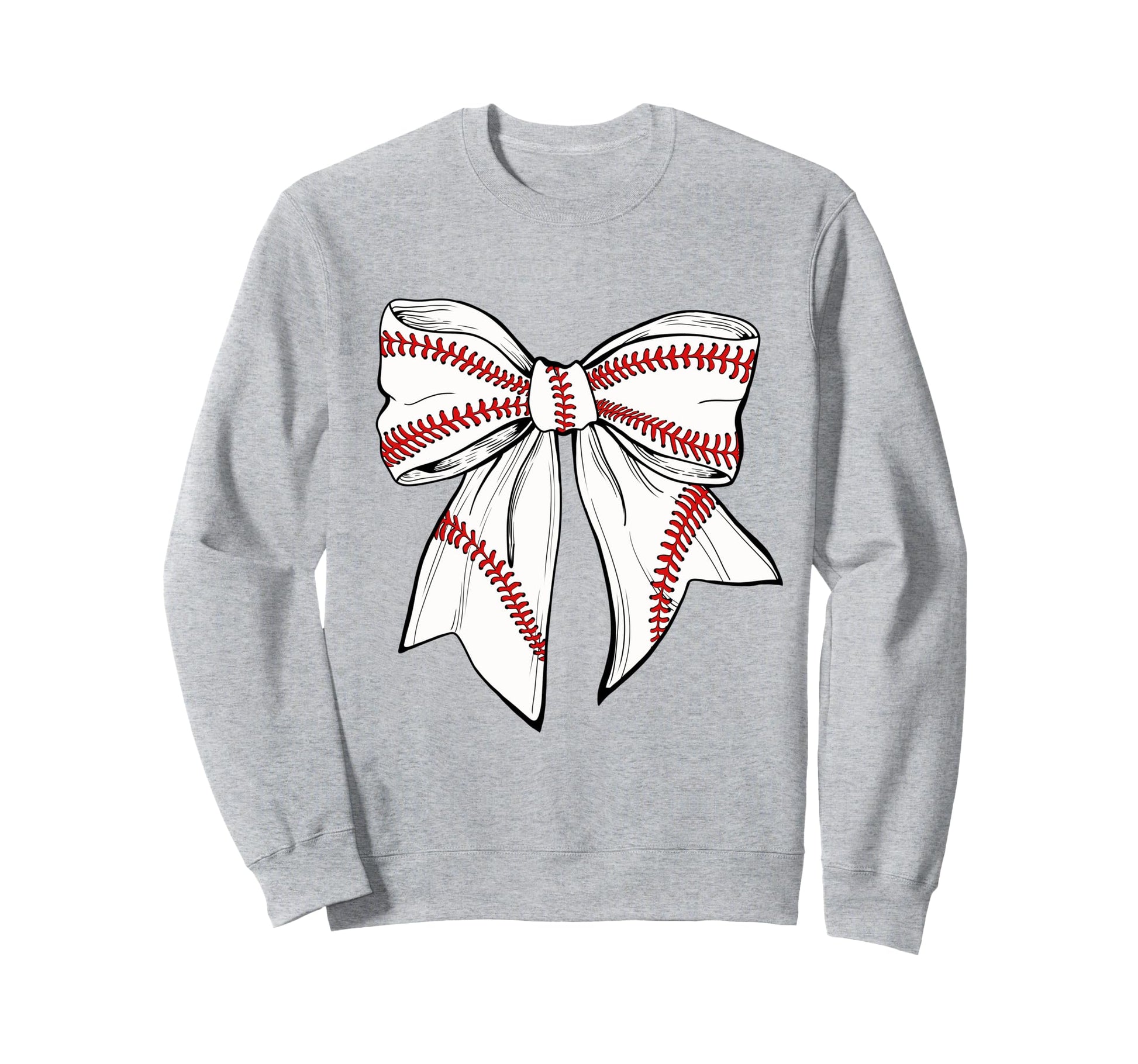 Coquette Baseball Bow Mom Girly Sweatshirt - Minimalist Print for Adults - T-Shirt, Sweatshirt, Hoodie