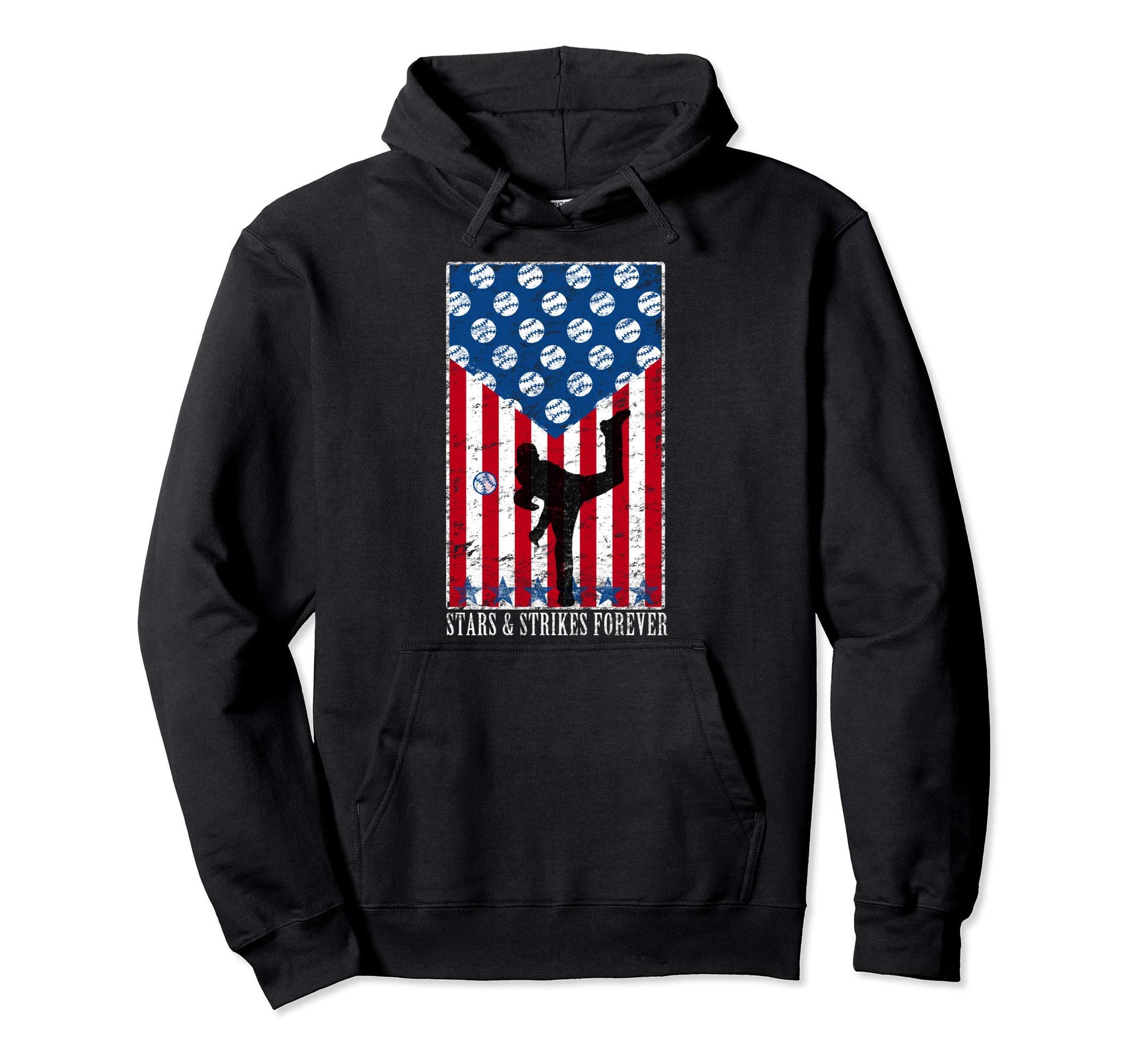 Pitching Stars And Strikes Hoodie - Casual Everyday Wear for Adults - T-Shirt, Sweatshirt, Hoodie