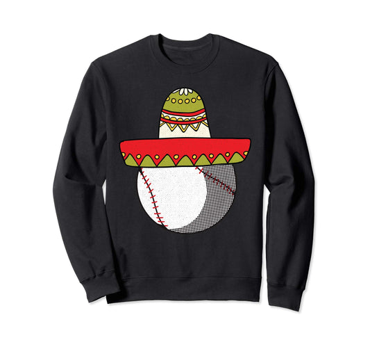 Baseball Cinco De Mayo Sombrero Party Sweatshirt - Minimalist Print Unisex - T-Shirt, Sweatshirt, Hoodie