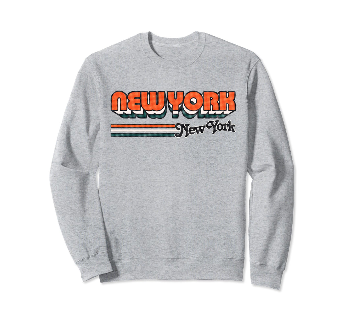 New York Ny Stripes 70S Sweatshirt - Fun Novelty Design for Adults - T-Shirt, Sweatshirt, Hoodie