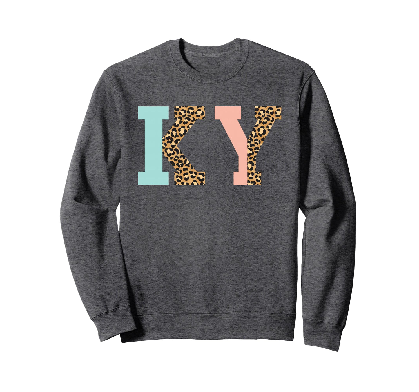 Ky Leopard Pattern Womens Kentucky Sweatshirt - Trendy Graphic for Adults - T-Shirt, Sweatshirt, Hoodie