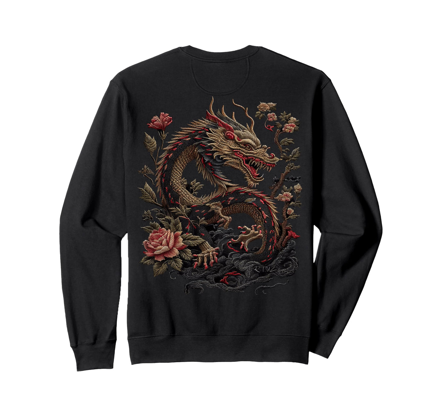 Aesthetic Back Dragon Y2K Sweatshirt - Minimalist Print for Adults - T-Shirt, Sweatshirt, Hoodie