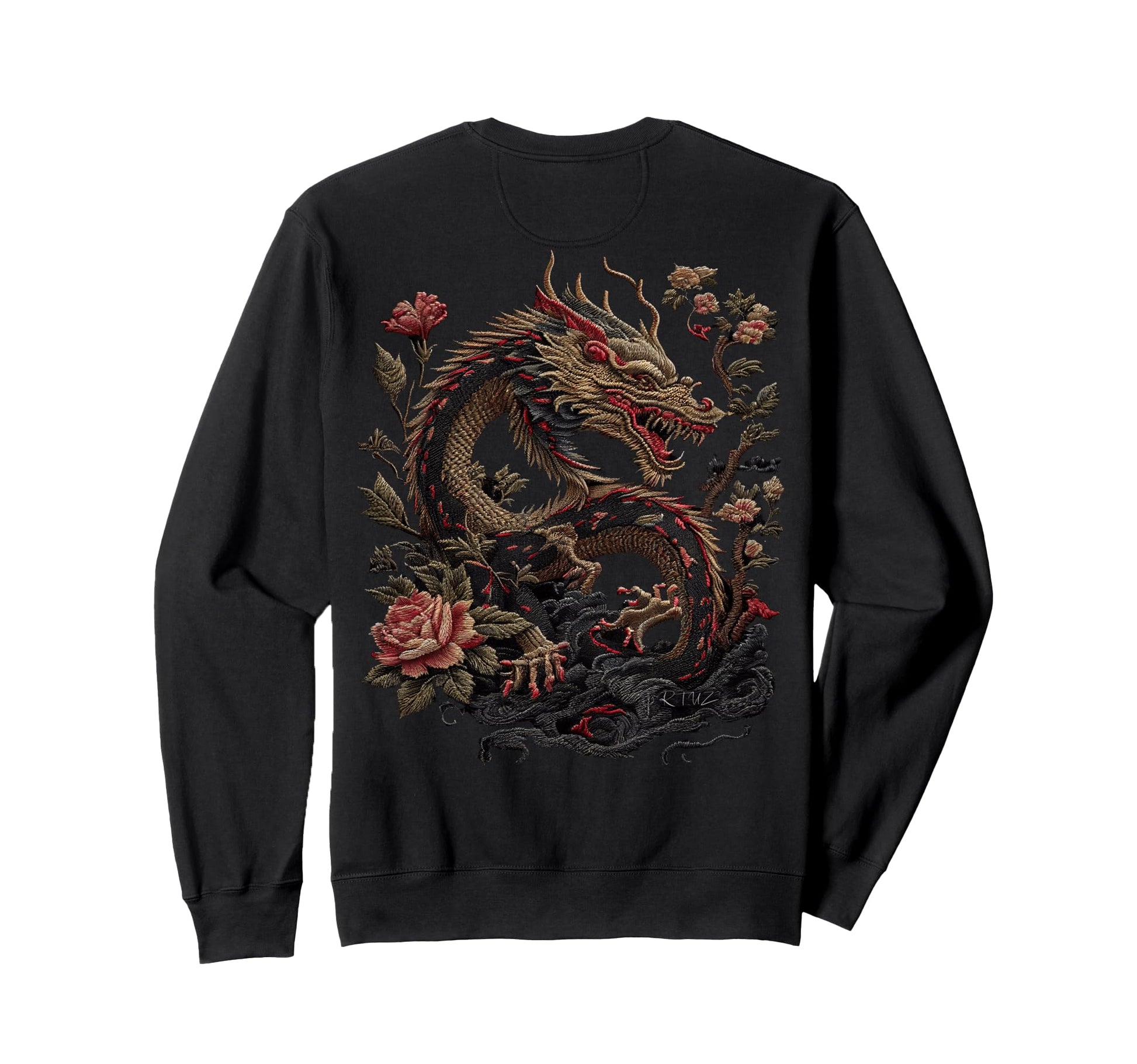 Aesthetic Back Dragon Y2K Sweatshirt - Minimalist Print for Adults - T-Shirt, Sweatshirt, Hoodie