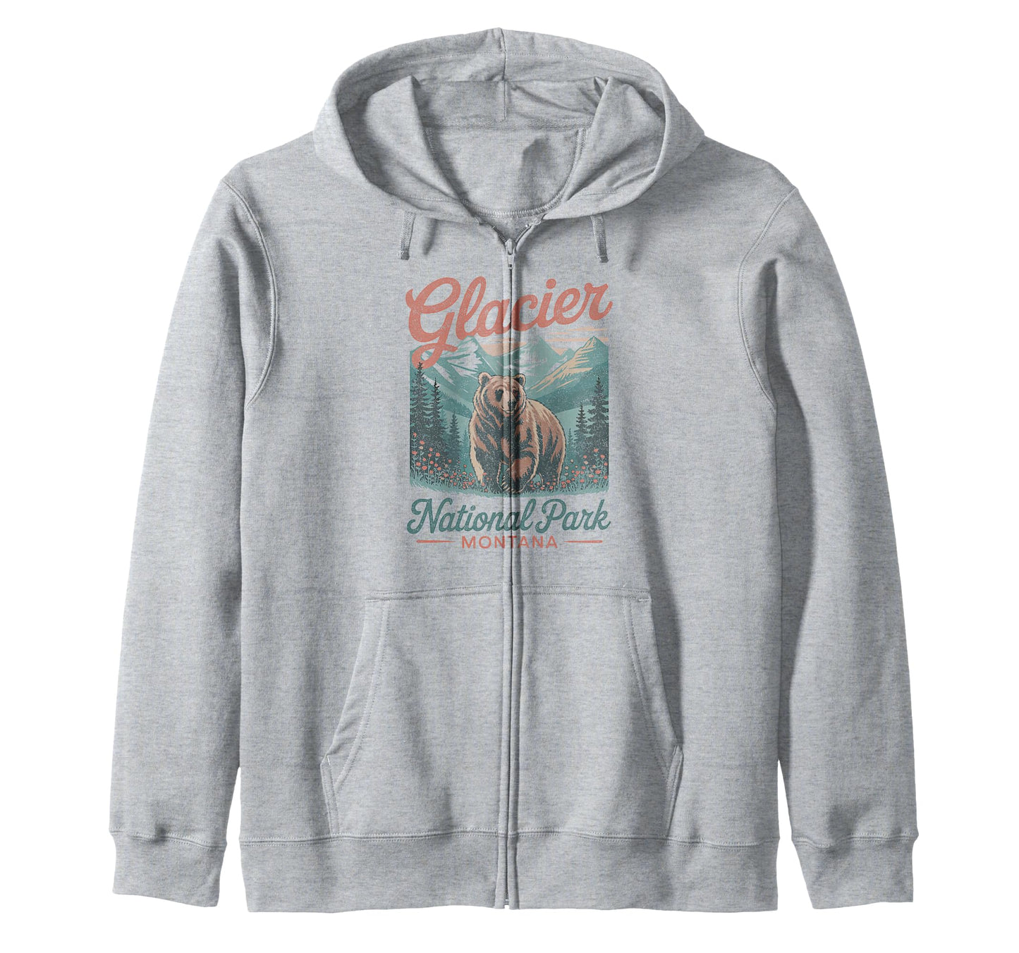 Glacier National Park Montana Usa Outdoor T-Shirt - Custom Art Print Unisex - T-Shirt, Sweatshirt, Hoodie