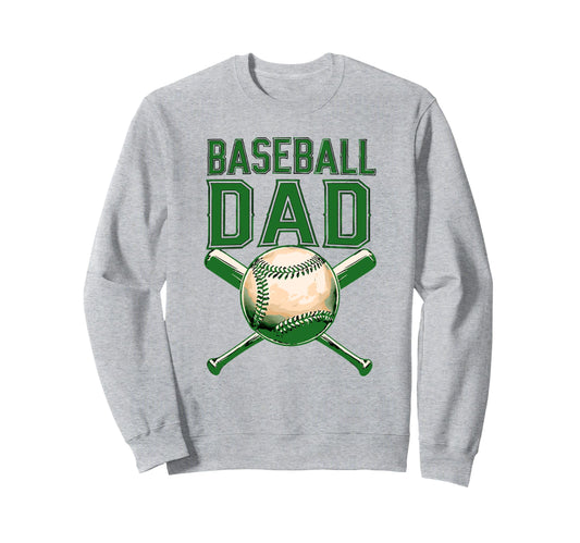 Baseball Dad Parent Ball Player Sweatshirt - Minimalist Print for Adults - T-Shirt, Sweatshirt, Hoodie