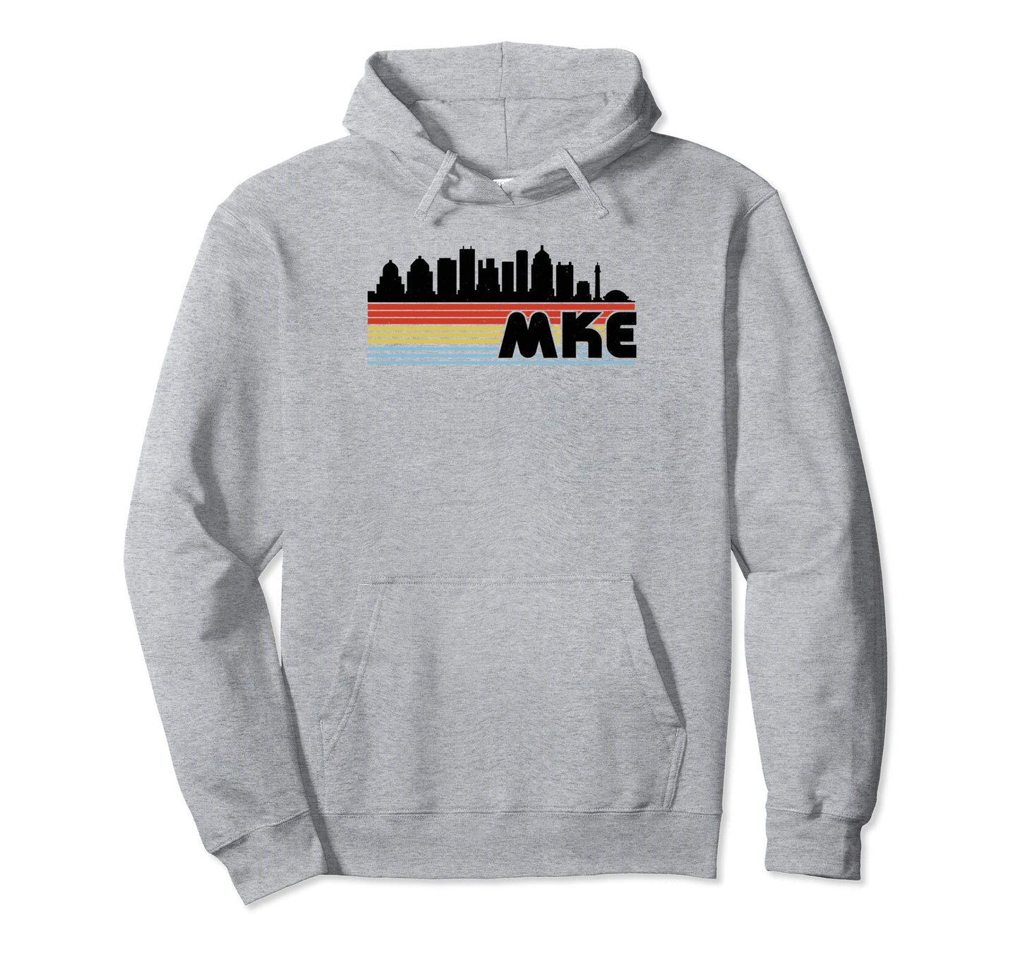 Mke Milwaukee Rainbow Striped City Hoodie - Custom Art Print Men Women - T-Shirt, Sweatshirt, Hoodie