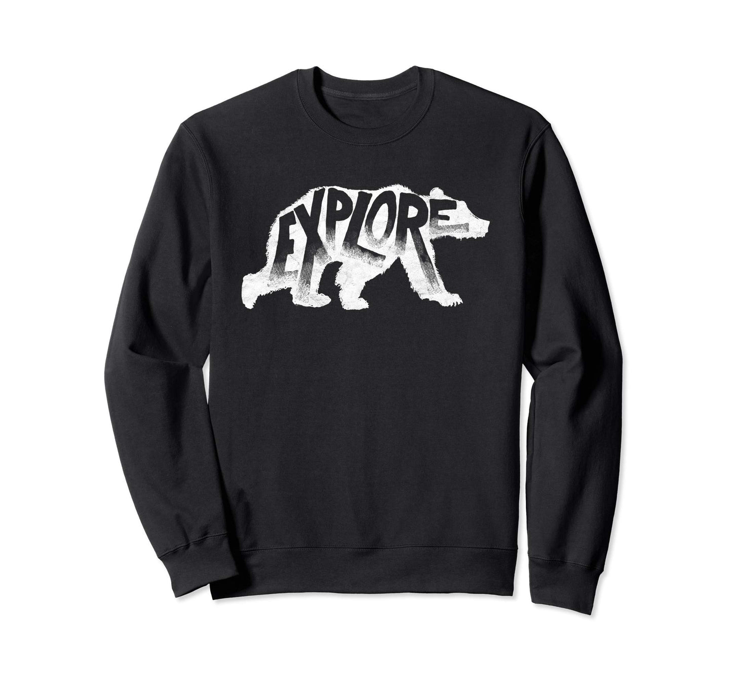 Explore Polar Bear Typography Sweatshirt - Minimalist Print Men Women - T-Shirt, Sweatshirt, Hoodie