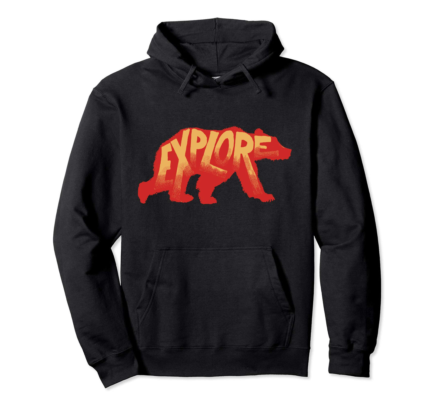 Explore Bear Typography Outdoors Hoodie - Graphic Print for Adults - T-Shirt, Sweatshirt, Hoodie