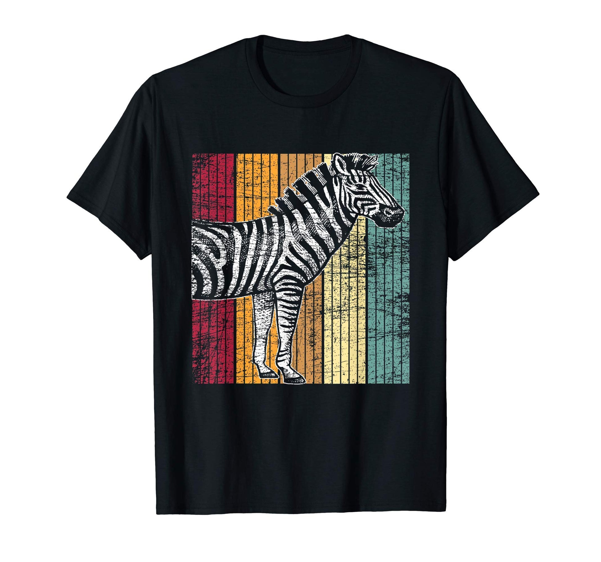 Zebra Black White Striped Horse T-Shirt - Casual Everyday Wear for Adults - T-Shirt, Sweatshirt, Hoodie