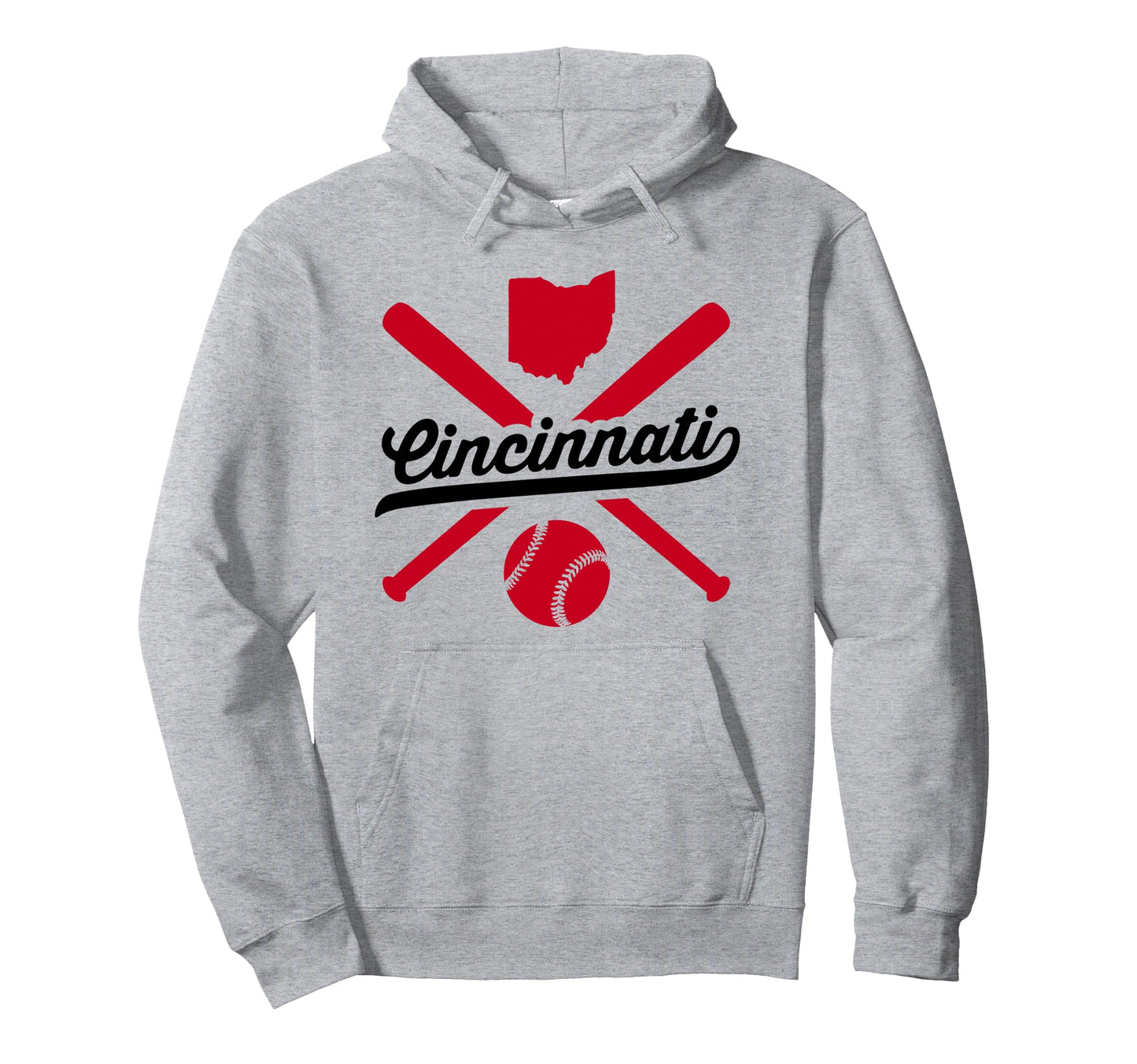 Cincinnati Baseball Ohio Pride Red Love Hoodie - Unique Graphic Men Women - T-Shirt, Sweatshirt, Hoodie