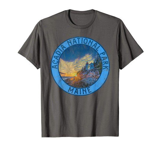Acadia National Park Distressed Beach T-Shirt - Trendy Graphic Unisex - T-Shirt, Sweatshirt, Hoodie