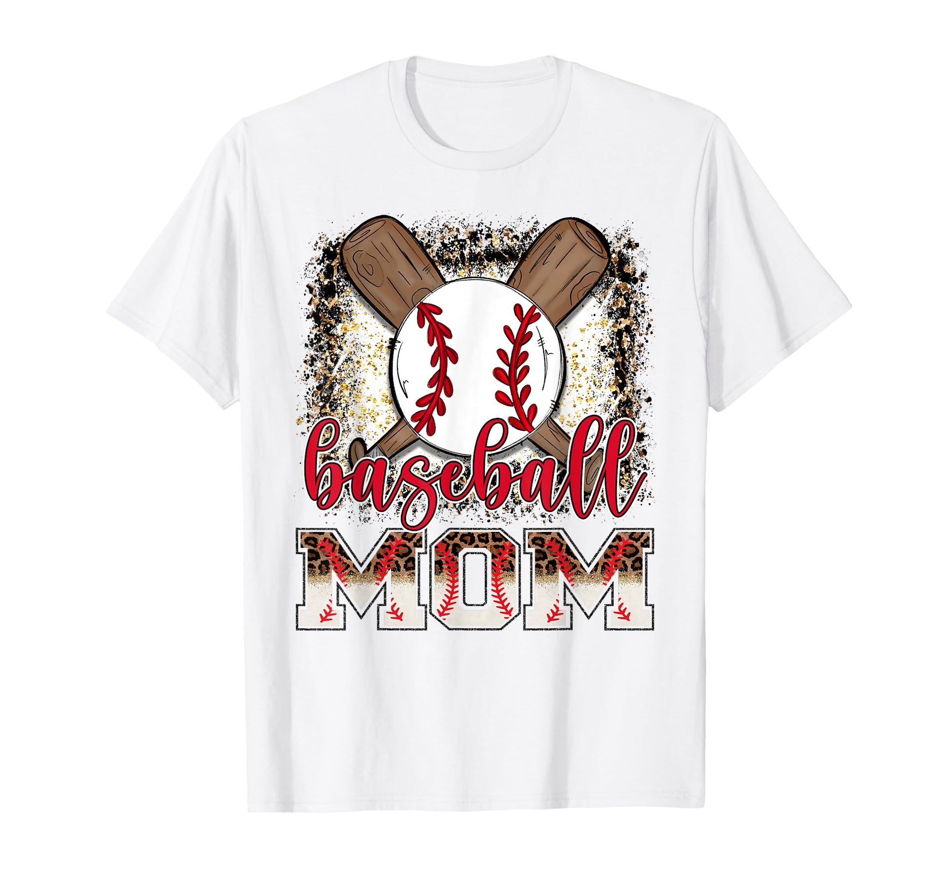 Baseball Mom Leopard Proud Ball Mom T-Shirt - Streetwear Style Men Women - T-Shirt, Sweatshirt, Hoodie