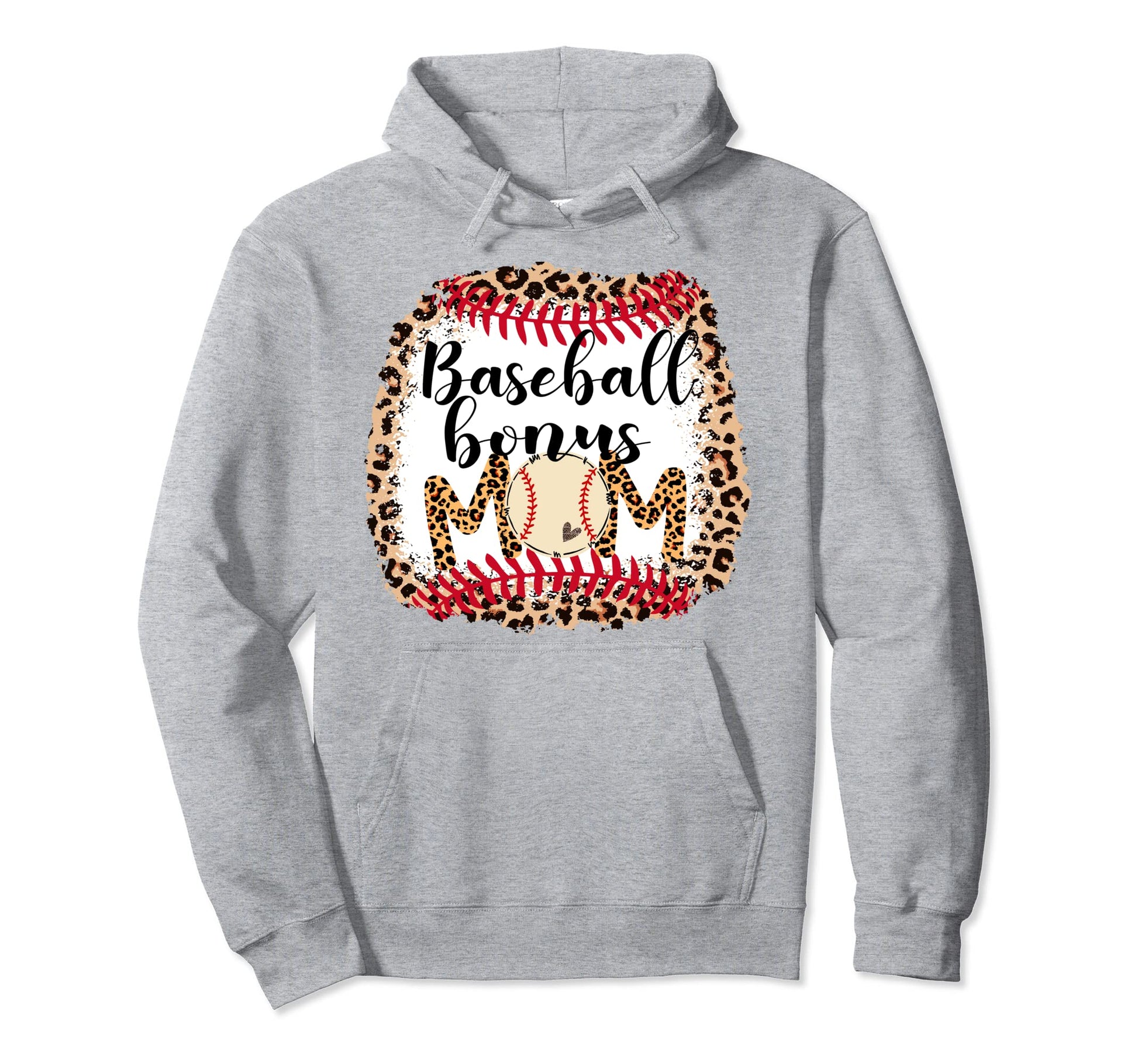 Baseball Bonus Mom Bleached Mom Life Hoodie - Graphic Print for Adults - T-Shirt, Sweatshirt, Hoodie